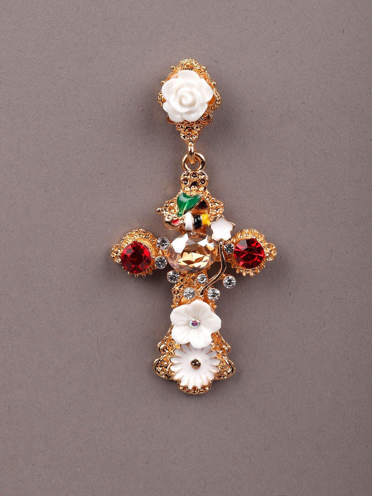 Women's Gold-Tone Crystal Embellished Drop Earring