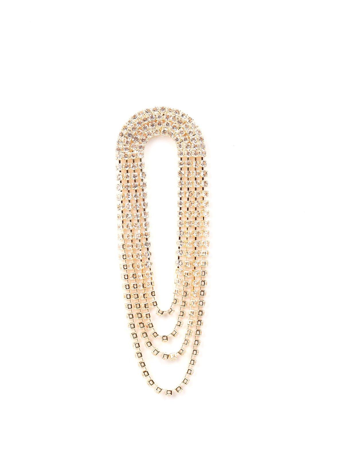 Women's Gold-Tone Crystal-Embellished Looped Statement Earring