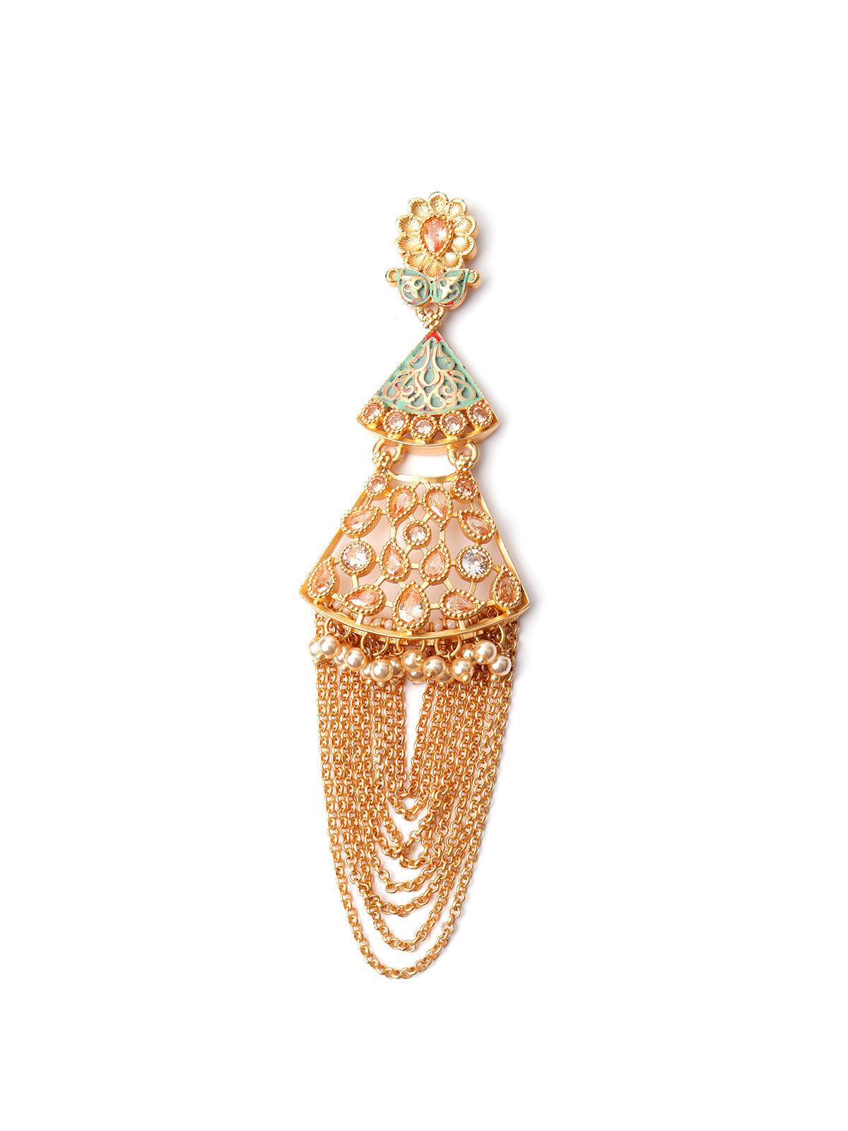 Women's Gold Tone Geo Dangle Earring