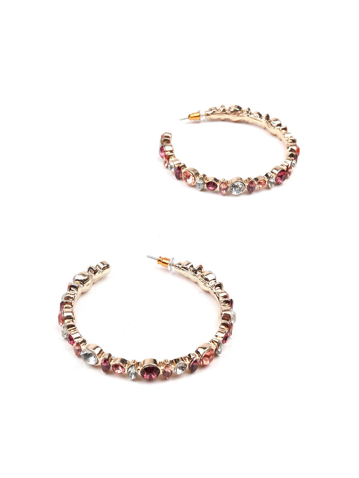 Women's Gold-Tone Rounded Hoop Earring