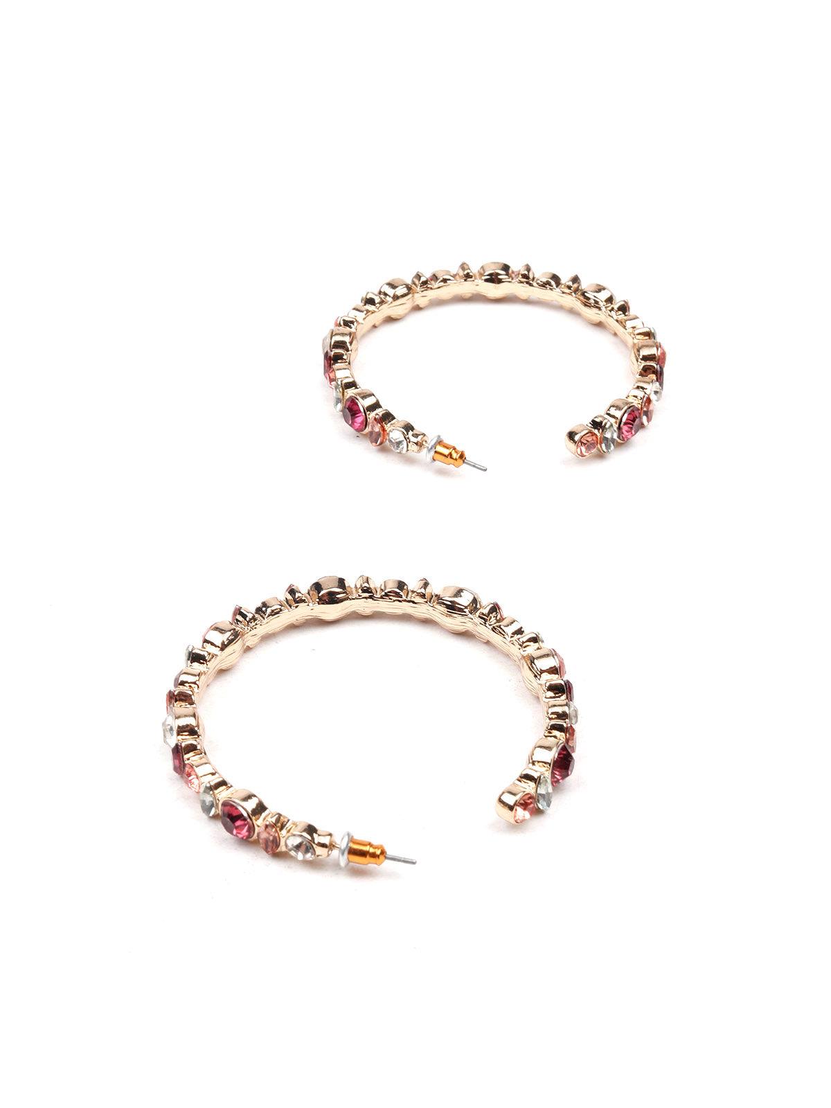Women's Gold-Tone Rounded Hoop Earring