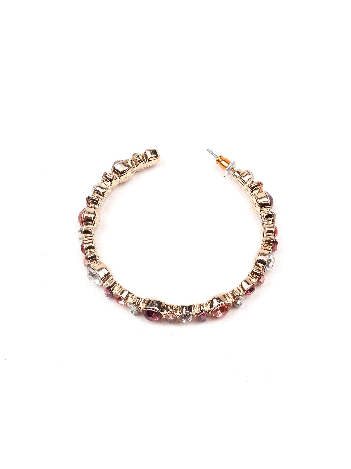 Women's Gold-Tone Rounded Hoop Earring