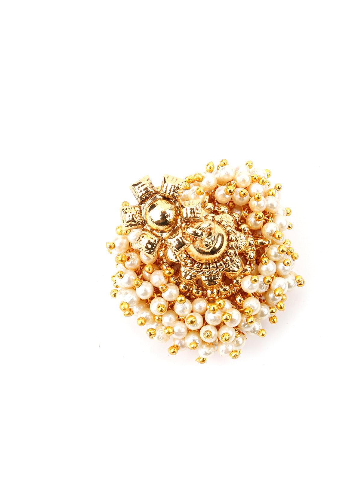 Women's Gold Tone Short Jhumki Earring