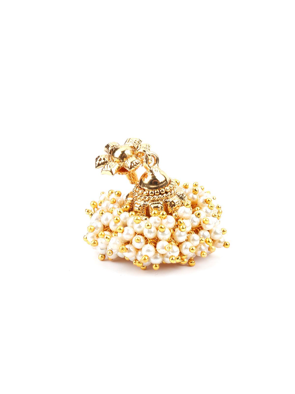 Women's Gold Tone Short Jhumki Earring