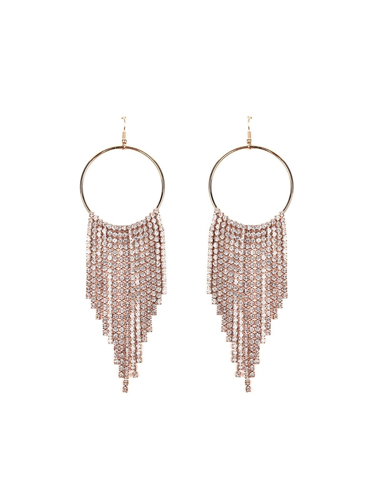 Women's Gold-Tone Tassel Hoop Earring