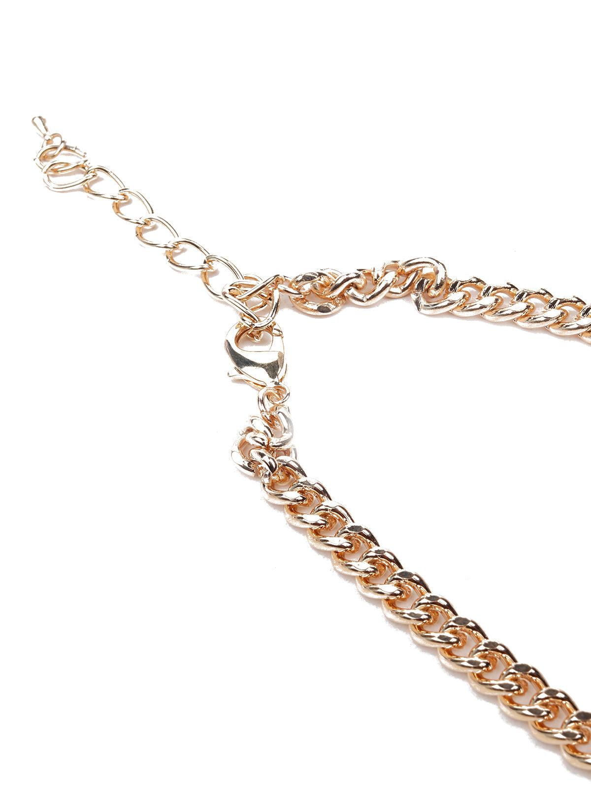 Women's Gold-Tone Textured Pearl Statement Necklac