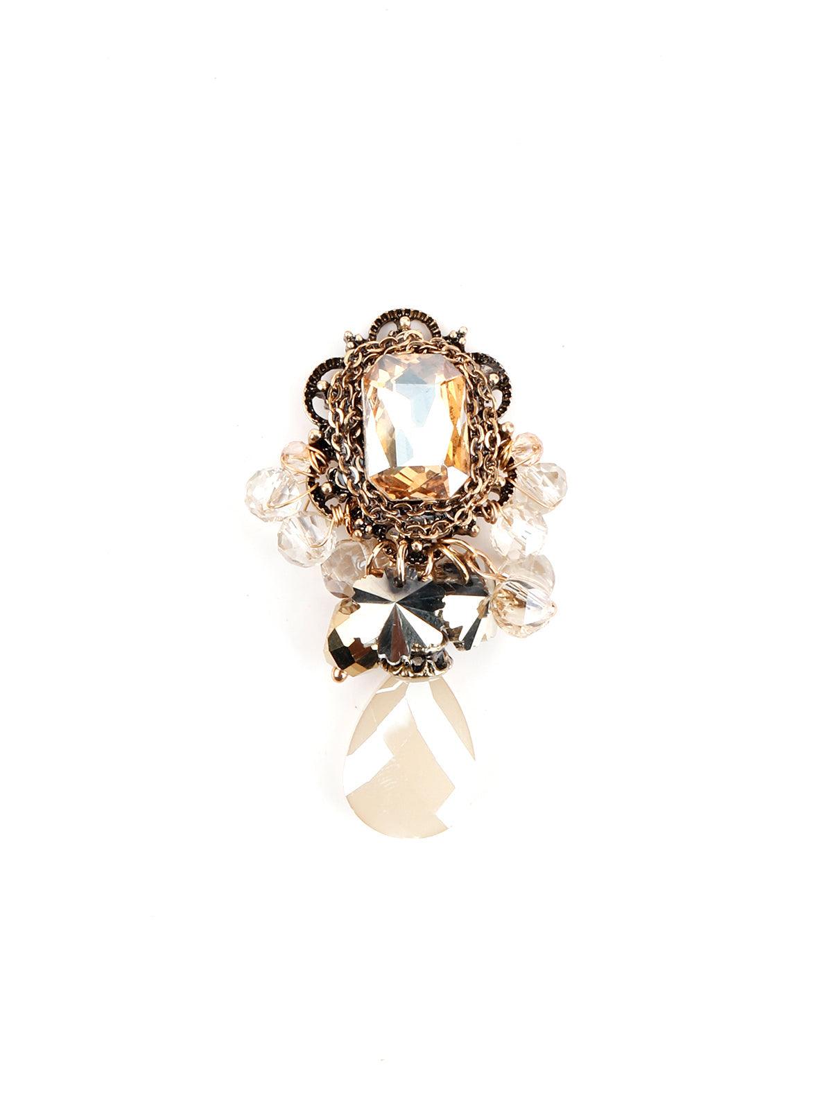 Women's Golden Mirror Shape Dangle Earring