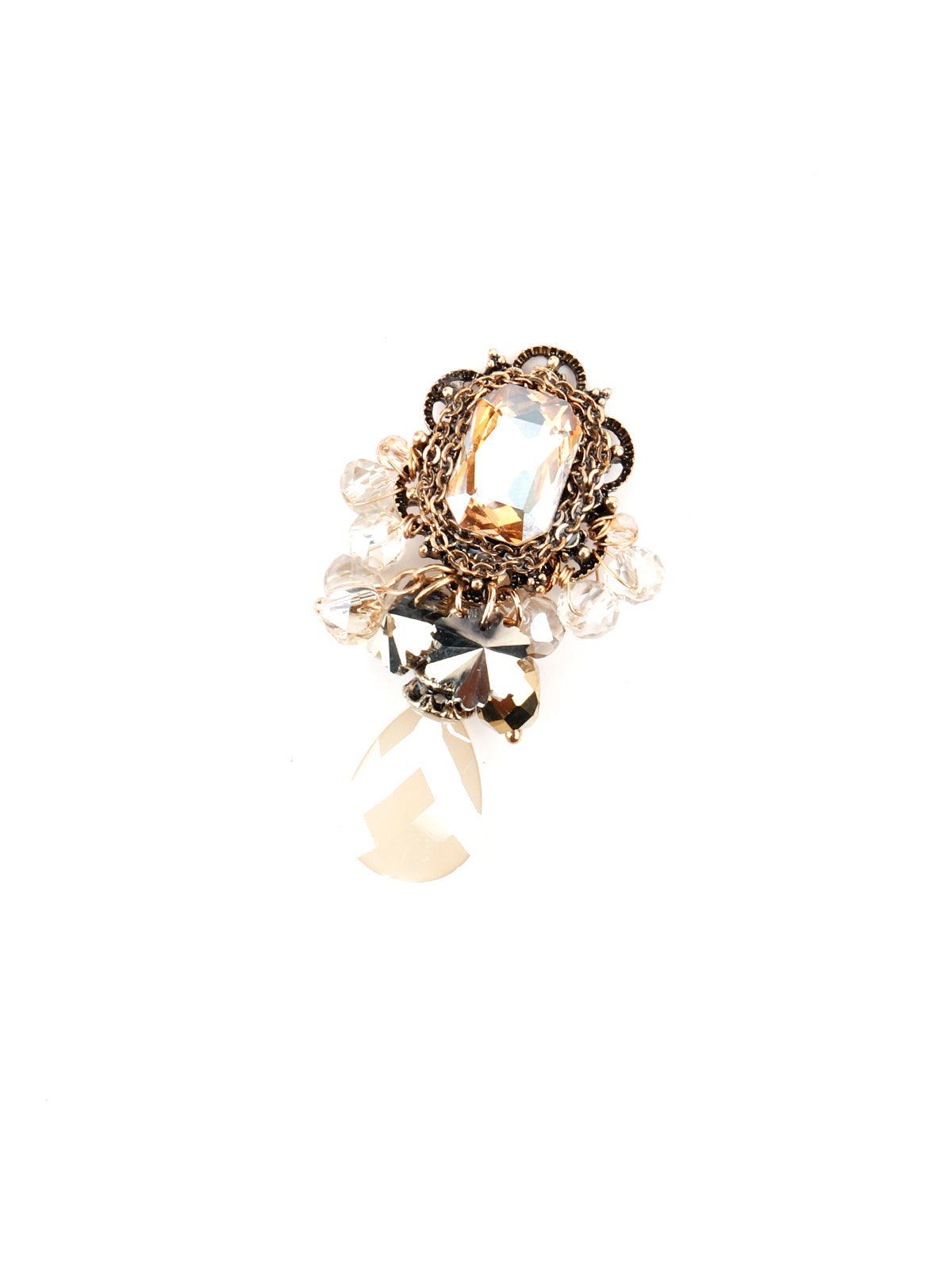 Women's Golden Mirror Shape Dangle Earring