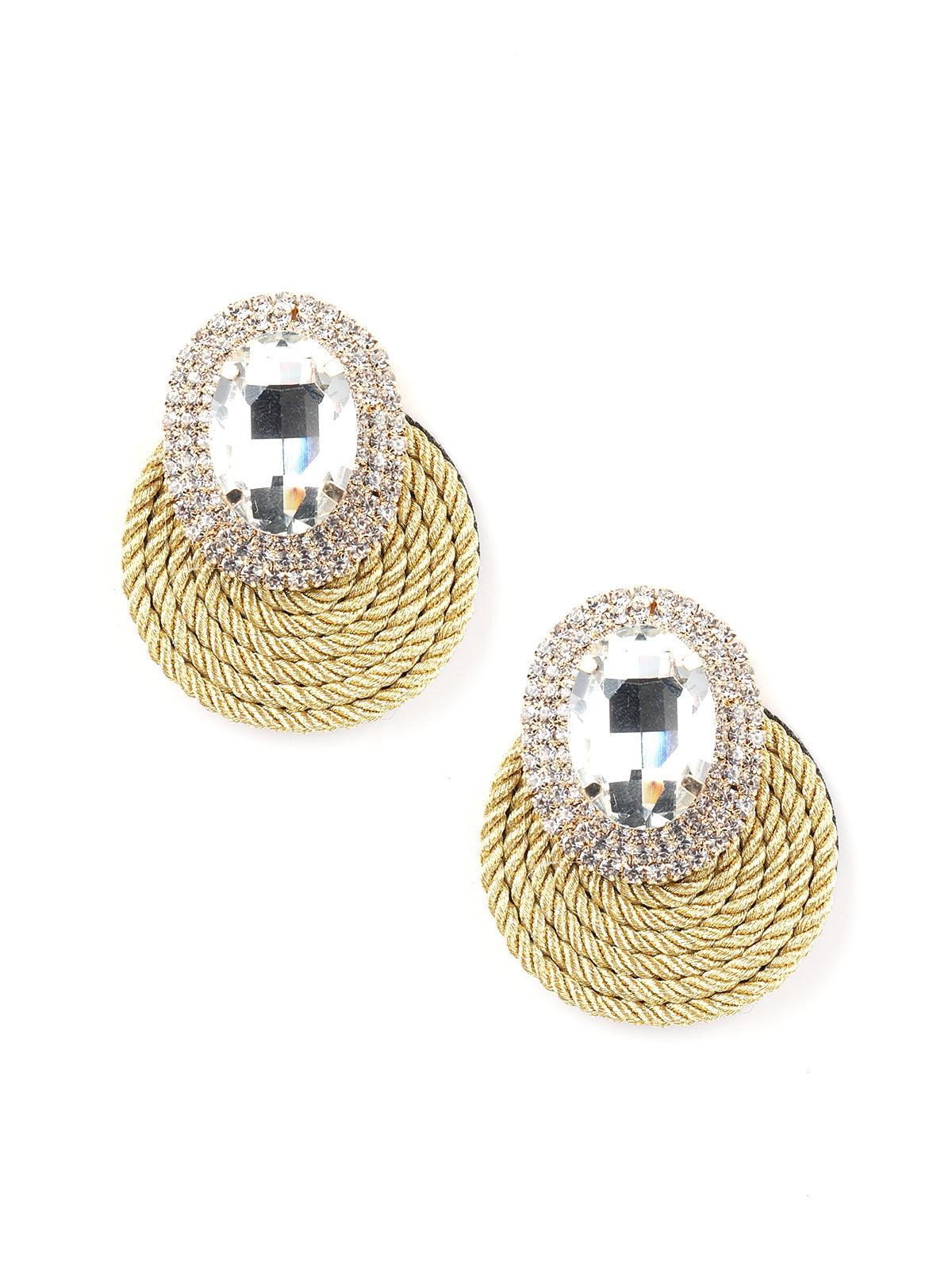 Women's Golden Round Oversized Stud Earring