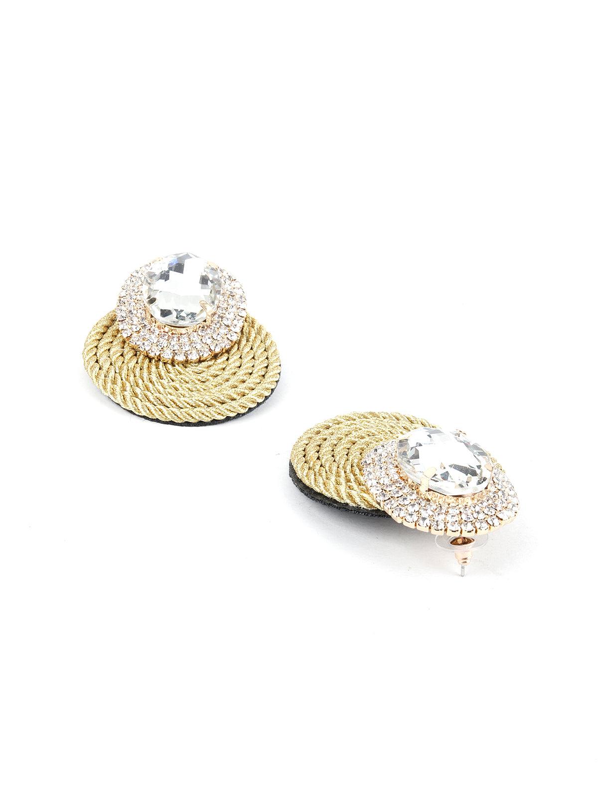 Women's Golden Round Oversized Stud Earring