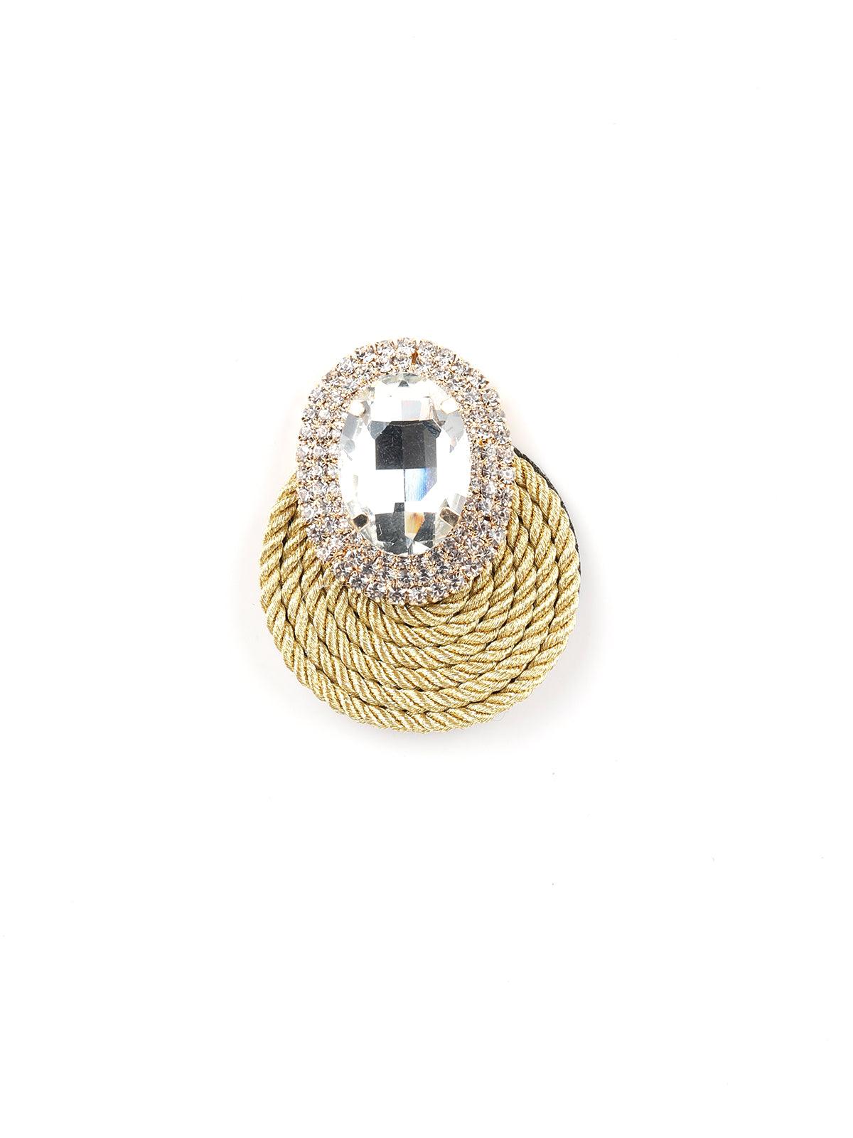 Women's Golden Round Oversized Stud Earring