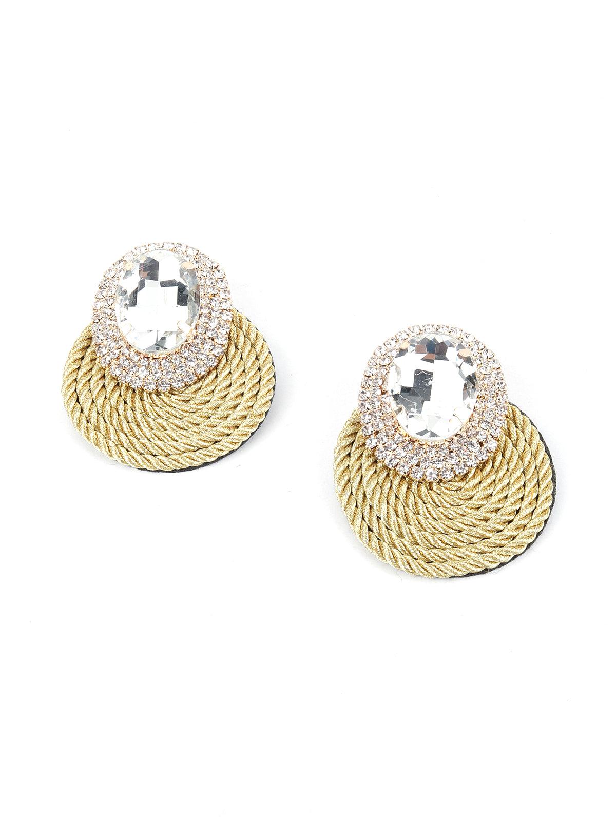 Women's Golden Round Oversized Stud Earring