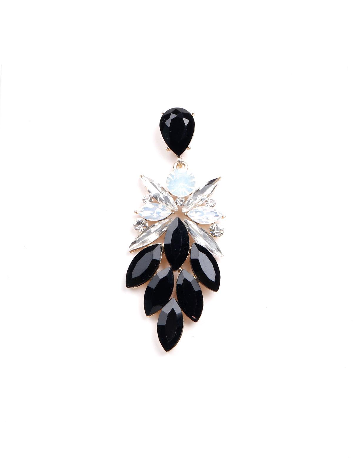 Women's Gorgeous Black Crystal Statement Earring
