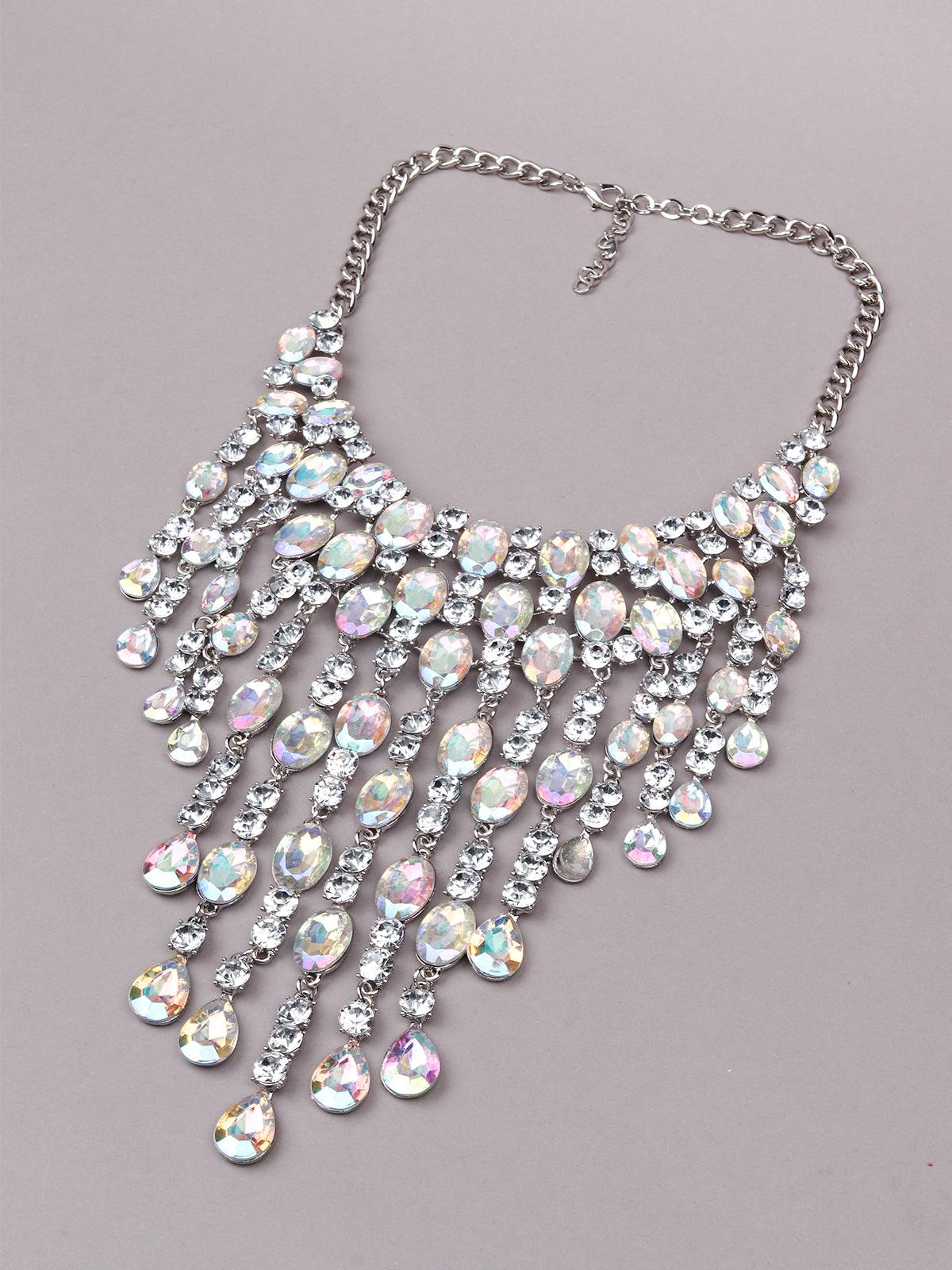 Women's Gorgeous Crystal Dropping Necklace Princess Necklac