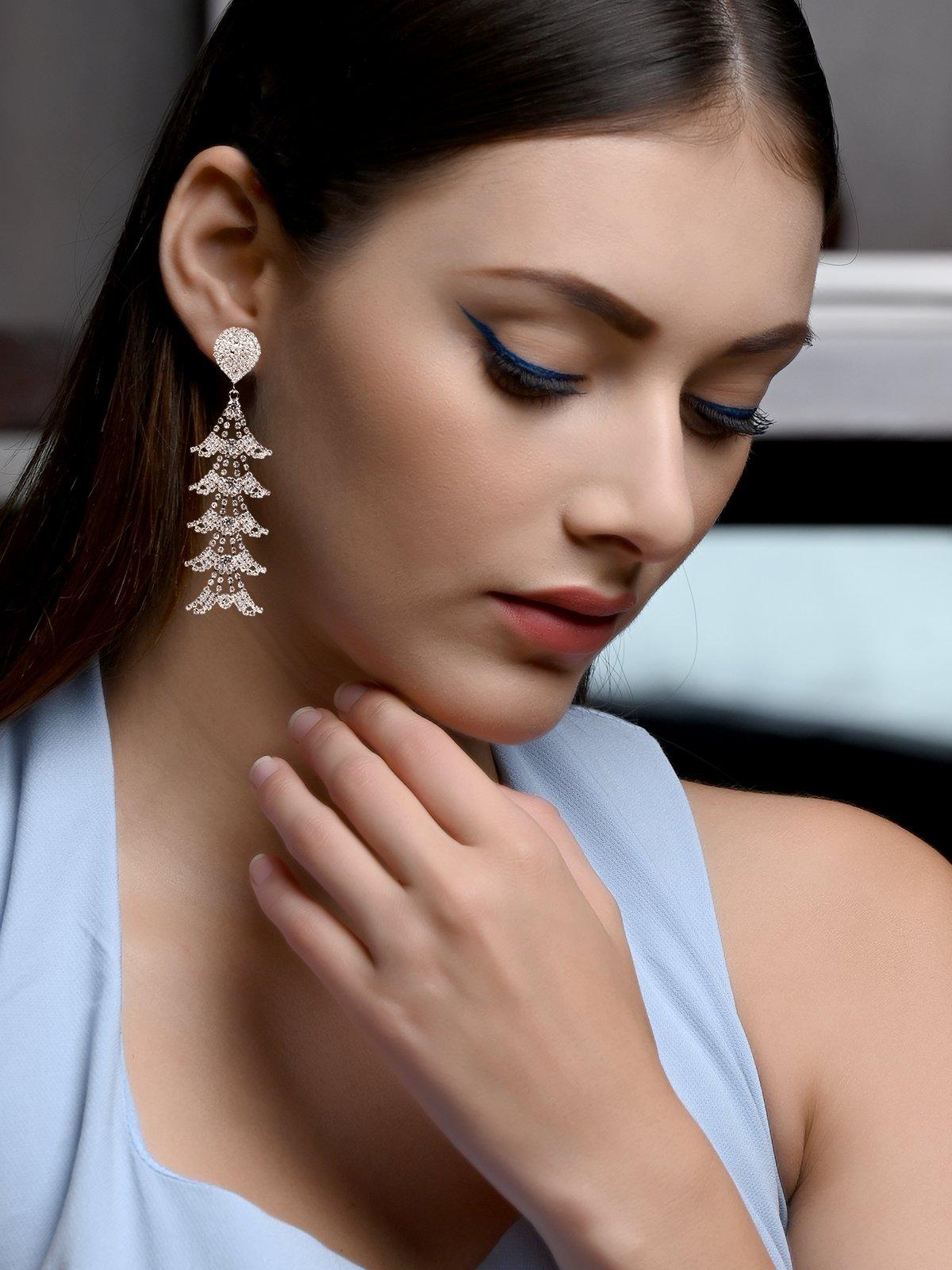 Women's Gorgeous Crystal Layered Earring
