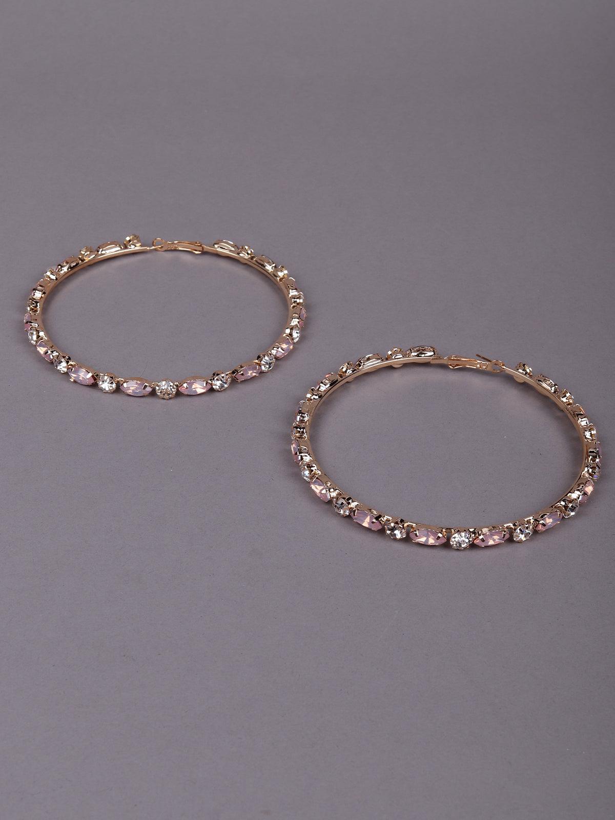 Women's Gorgeous Crystal Studded Hoop