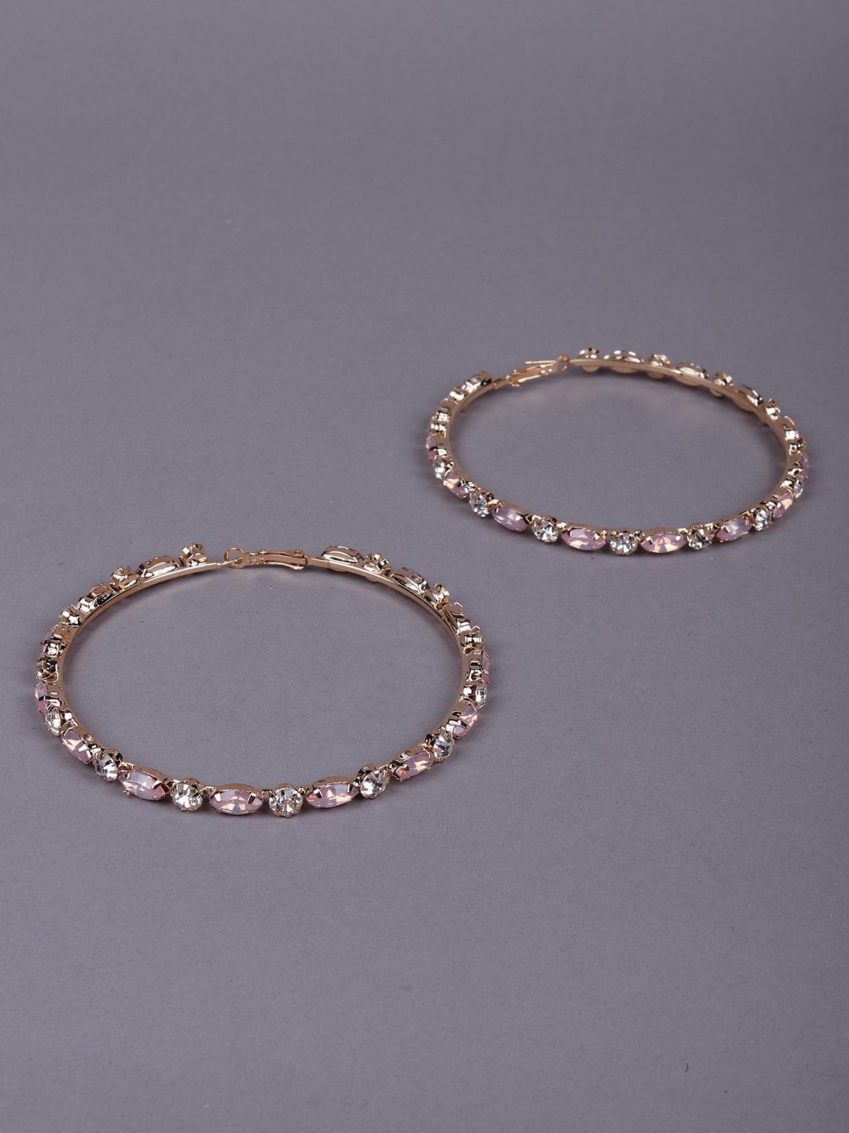 Women's Gorgeous Crystal Studded Hoop