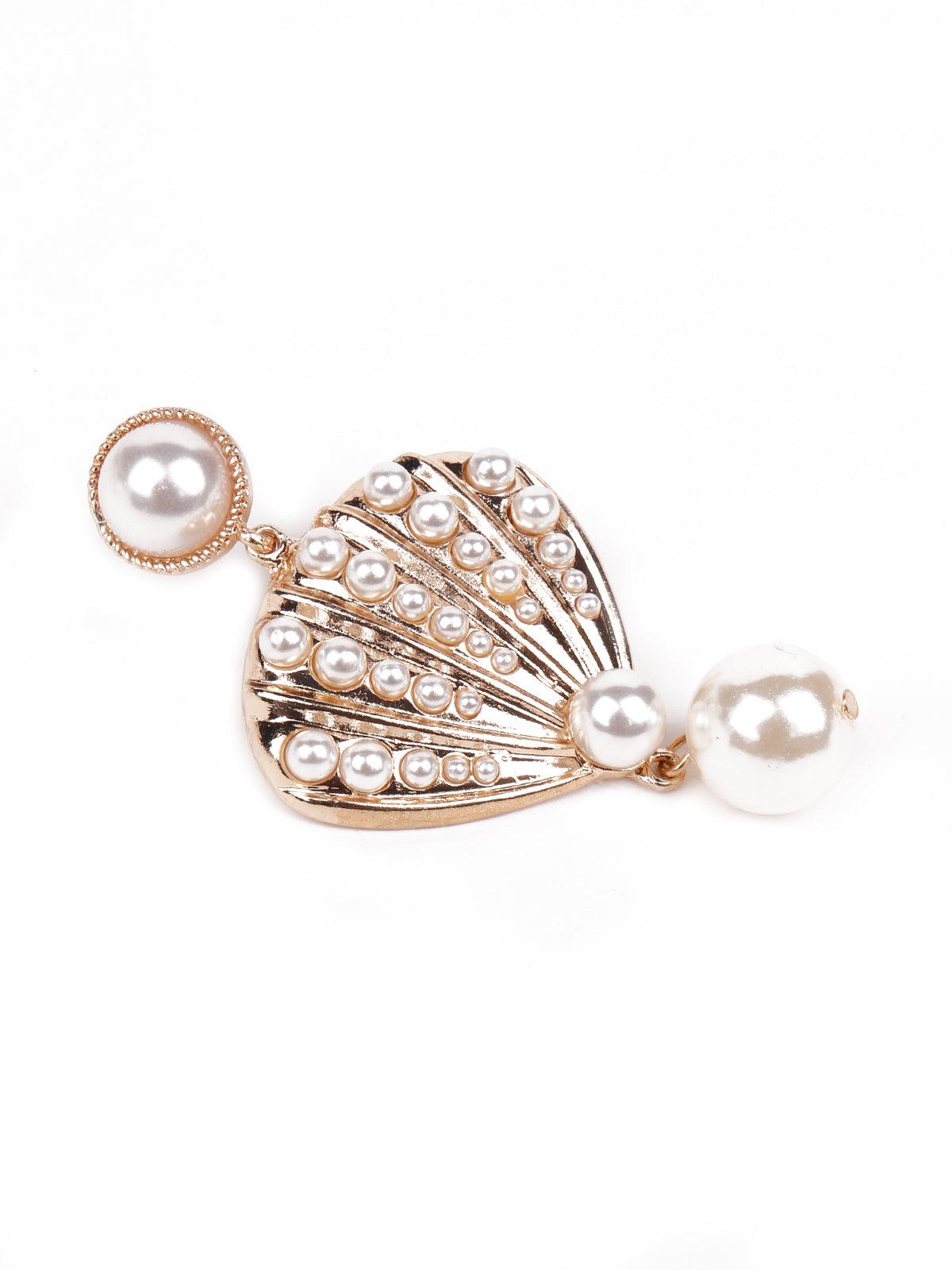 Women's Gorgeous Gold-Tone Textured Earring