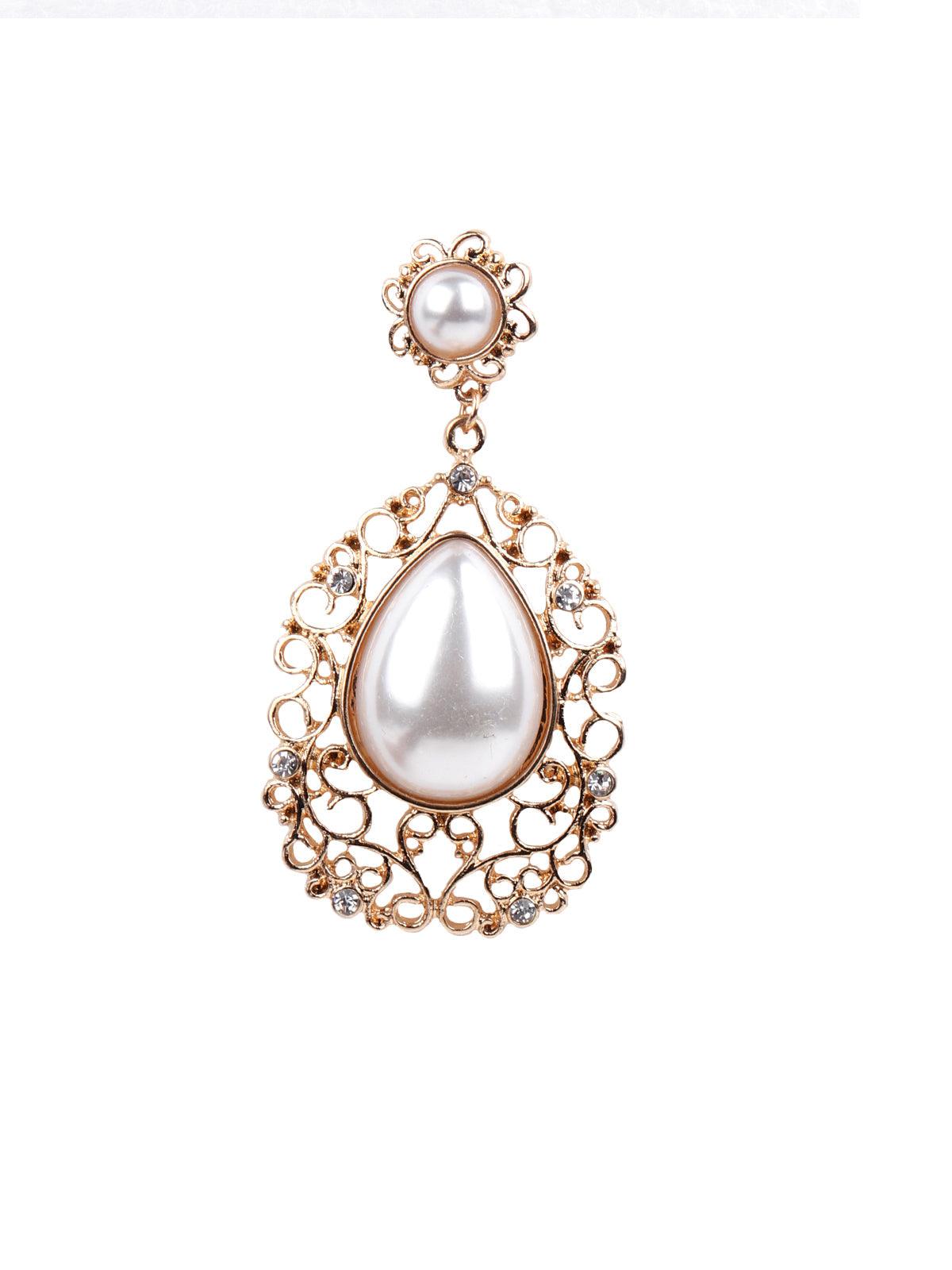 Women's Gorgeous Golden Textured Drop Earring
