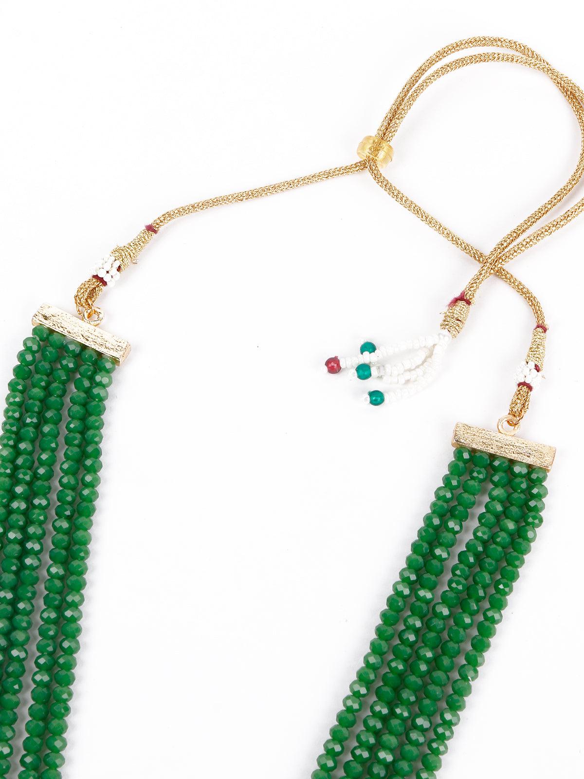 Women's Gorgeous Green Long Mala Necklace Se