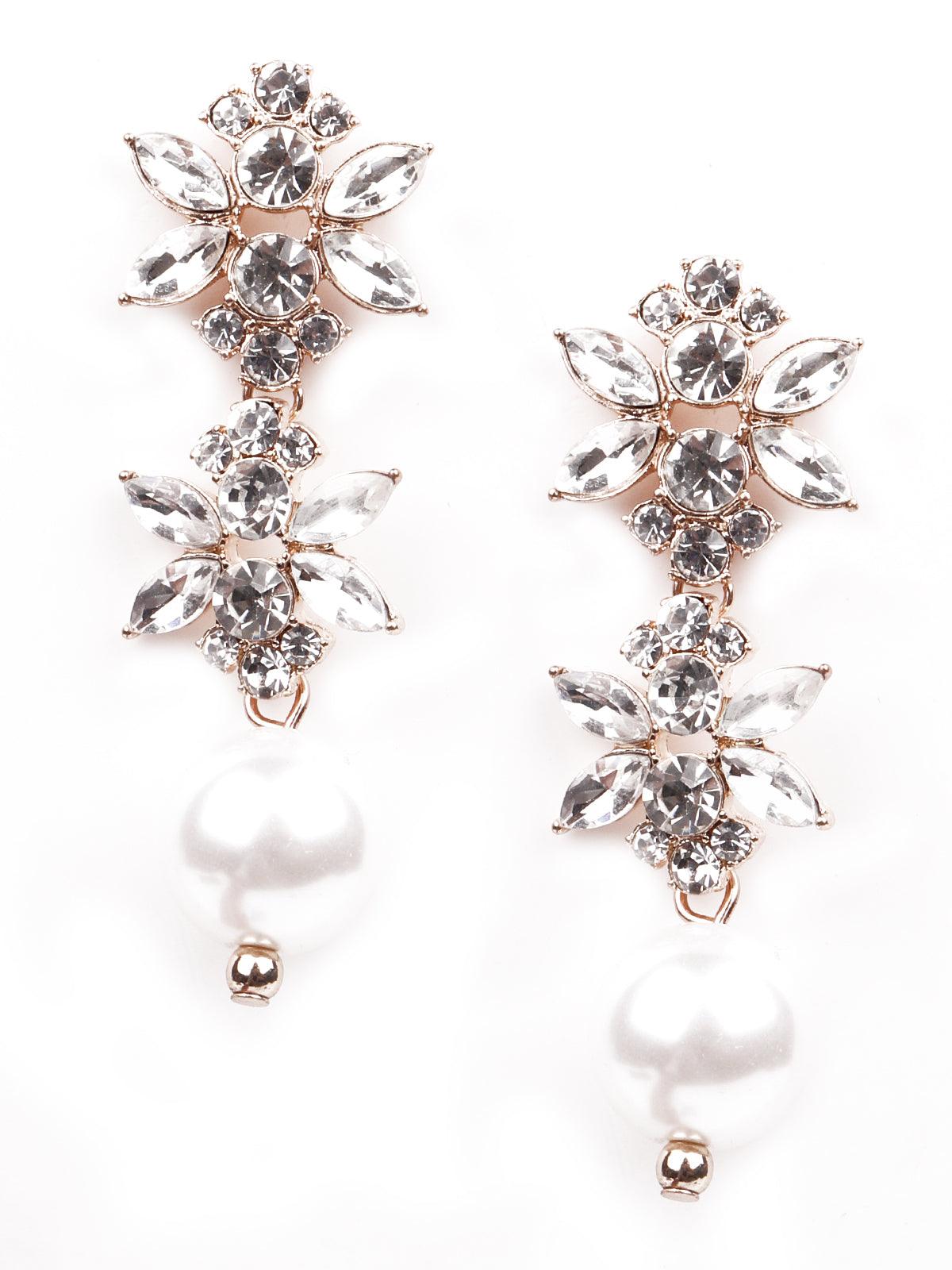 Women's Gorgeous Sparkling Floral Drop Earring