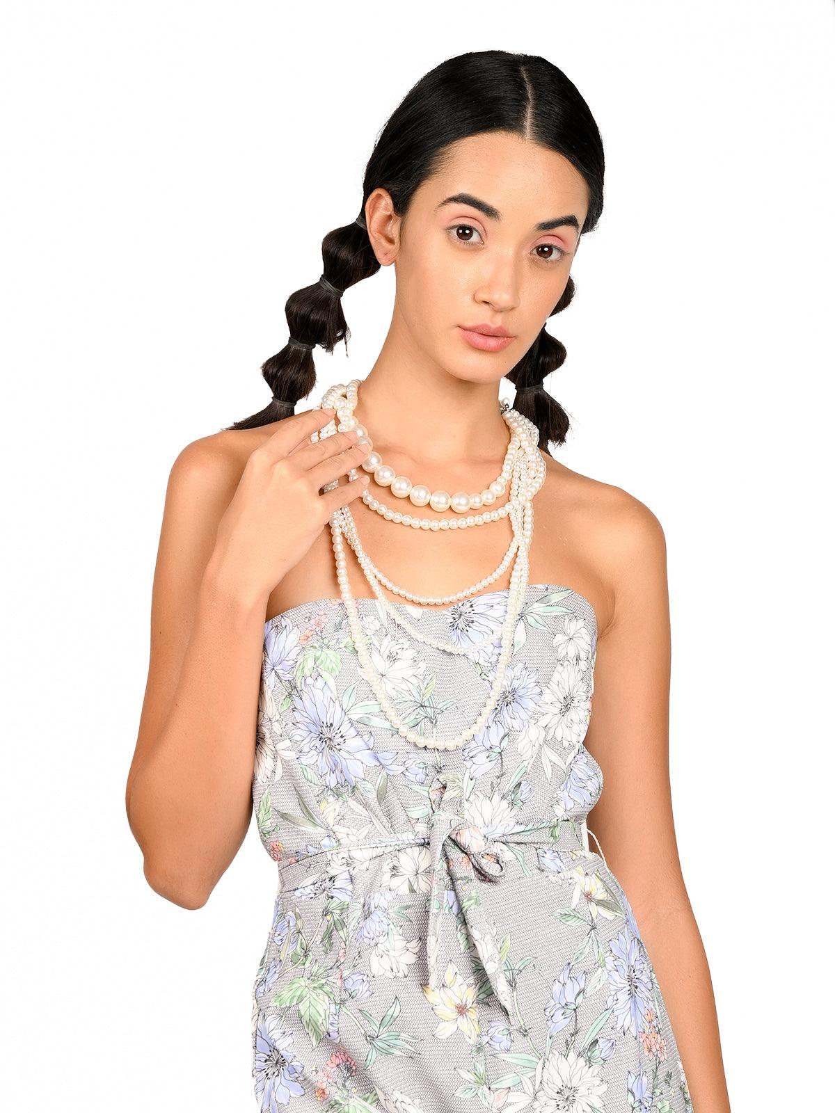 Women's Gorgeous White Artificial Pearl Layered Necklace For Wome