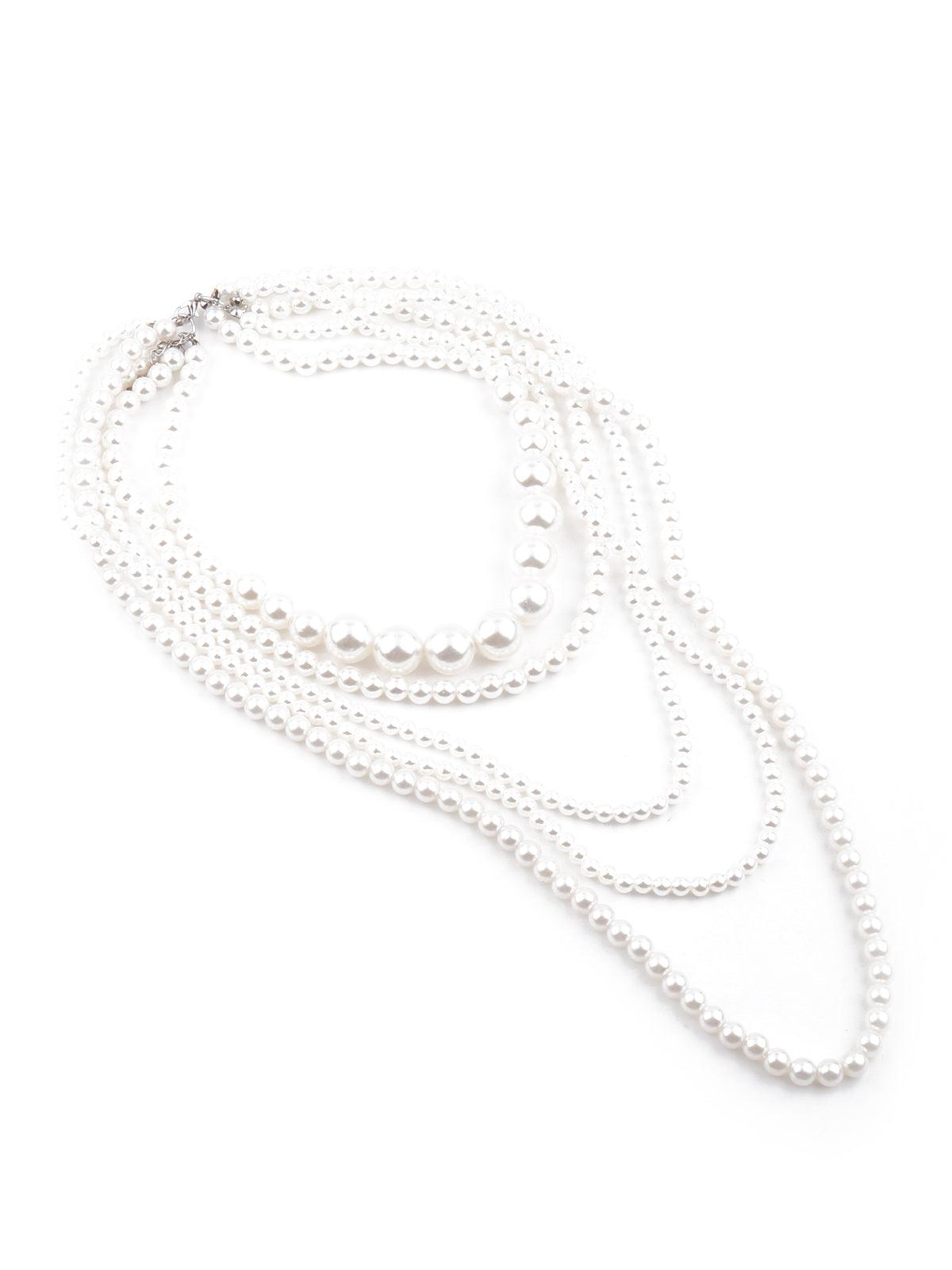 Women's Gorgeous White Artificial Pearl Layered Necklace For Wome