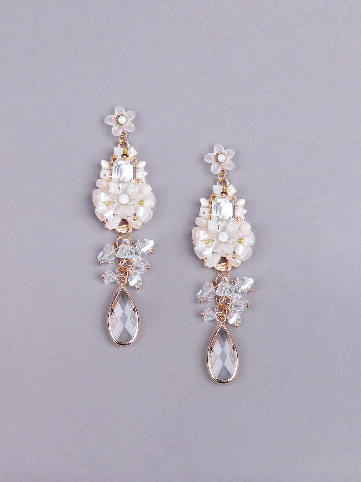 Women's Gorgeous White Floral Drop Earring