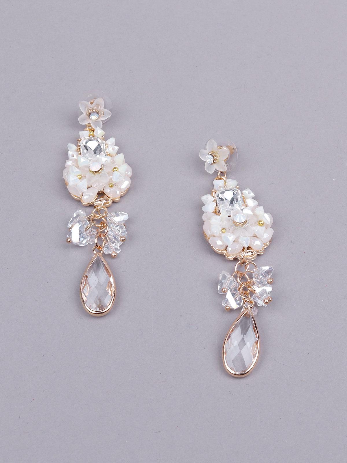 Women's Gorgeous White Floral Drop Earring