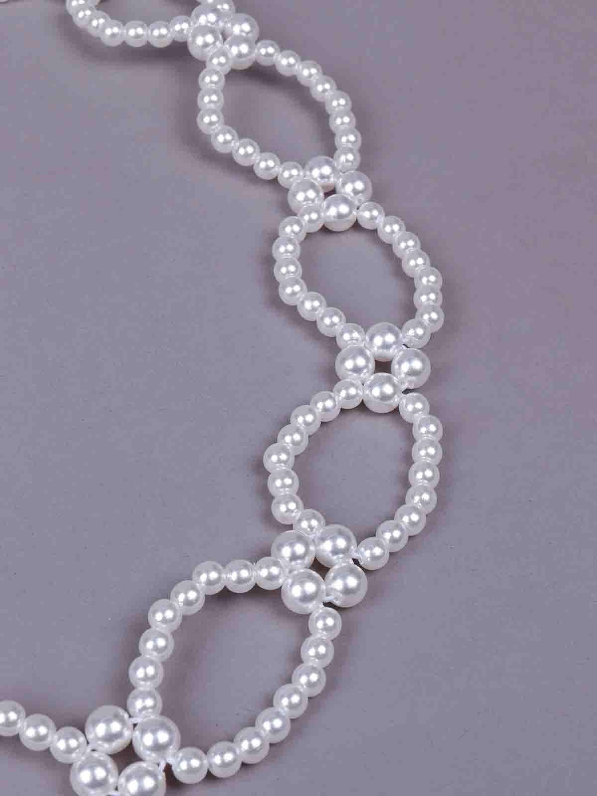Women's Gorgeous White Structured Bow-Shaped Necklac