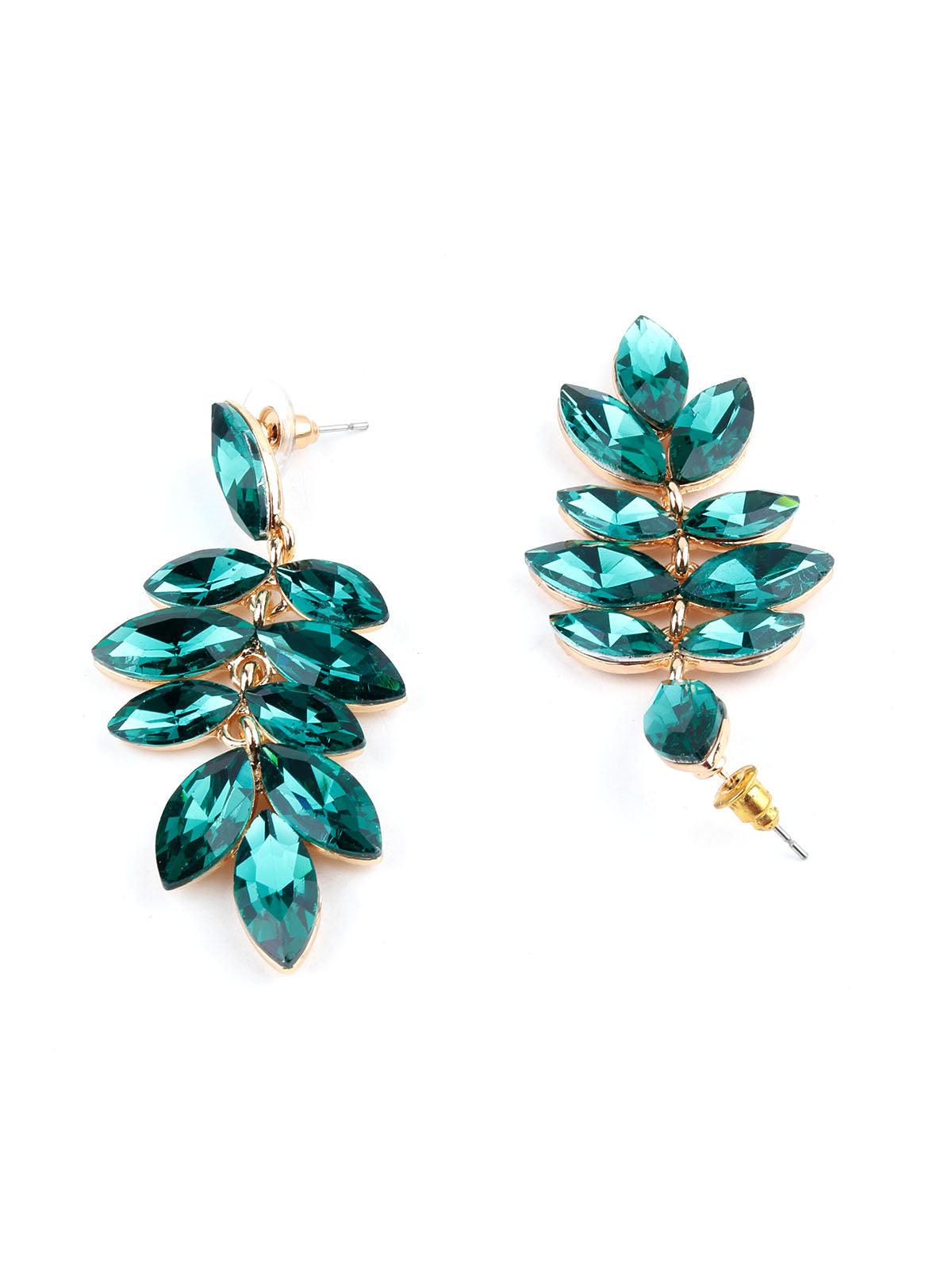 Women's Green Autumn Crystal Earring