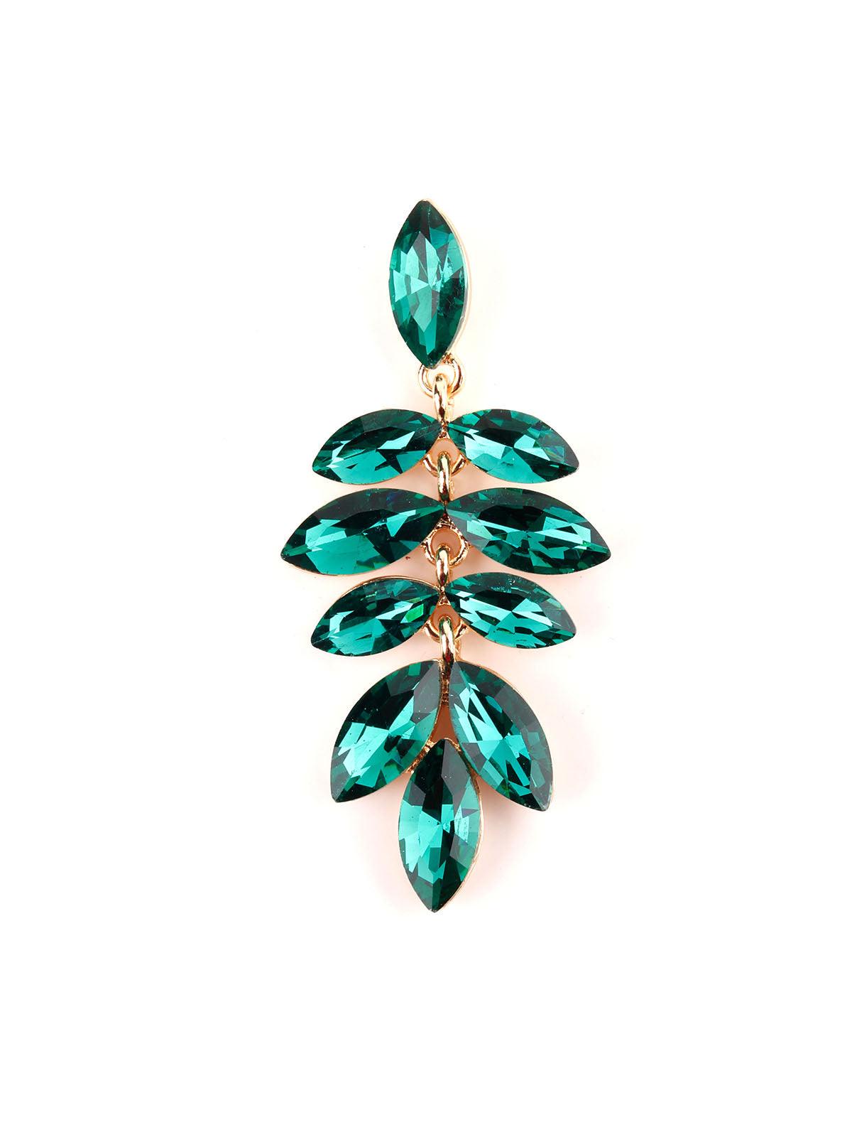 Women's Green Autumn Crystal Earring