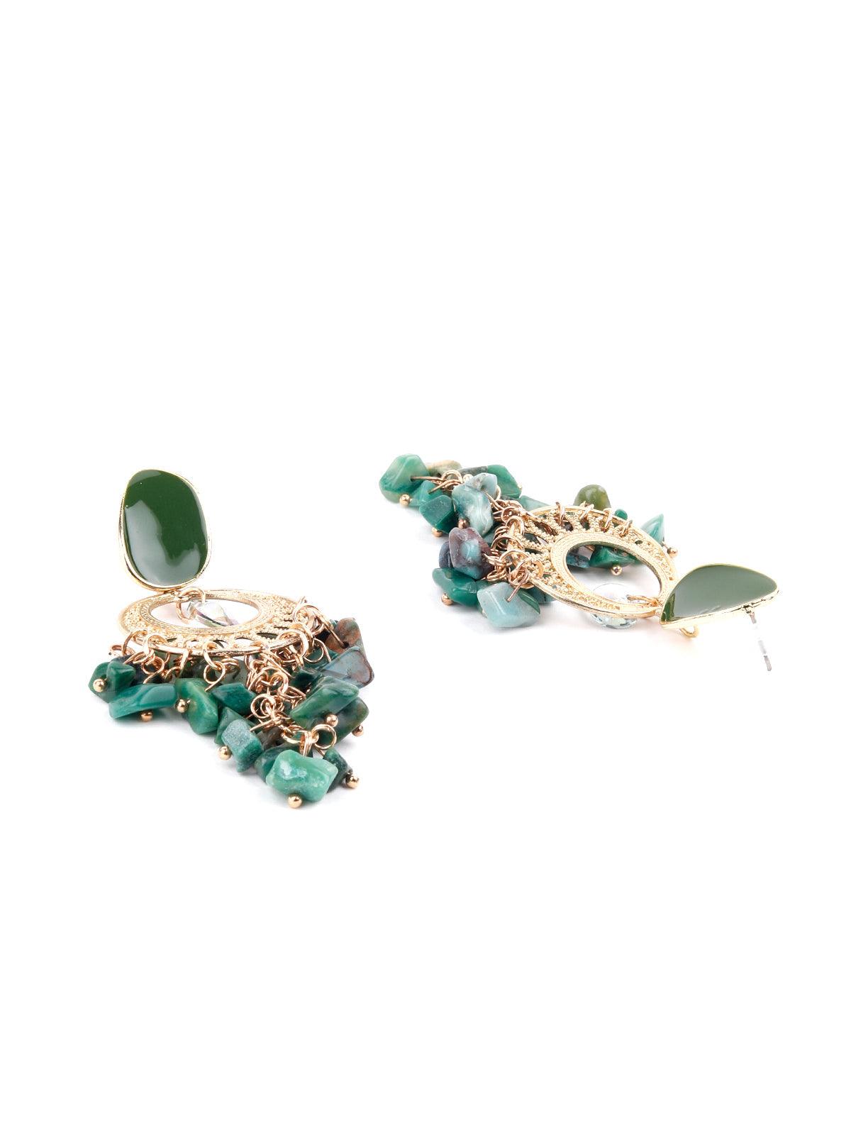 Women's Green Clustered Earring