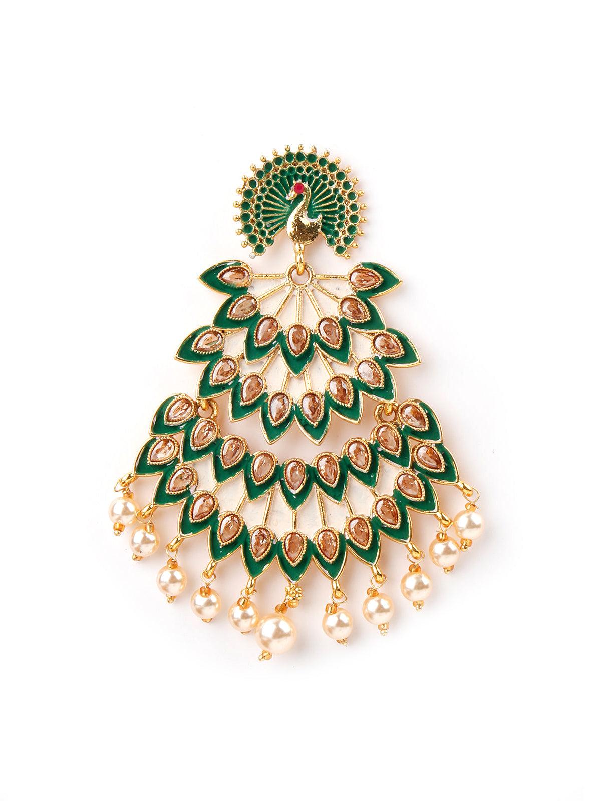 Women's Green Leafy Lovely Dangle Earrings