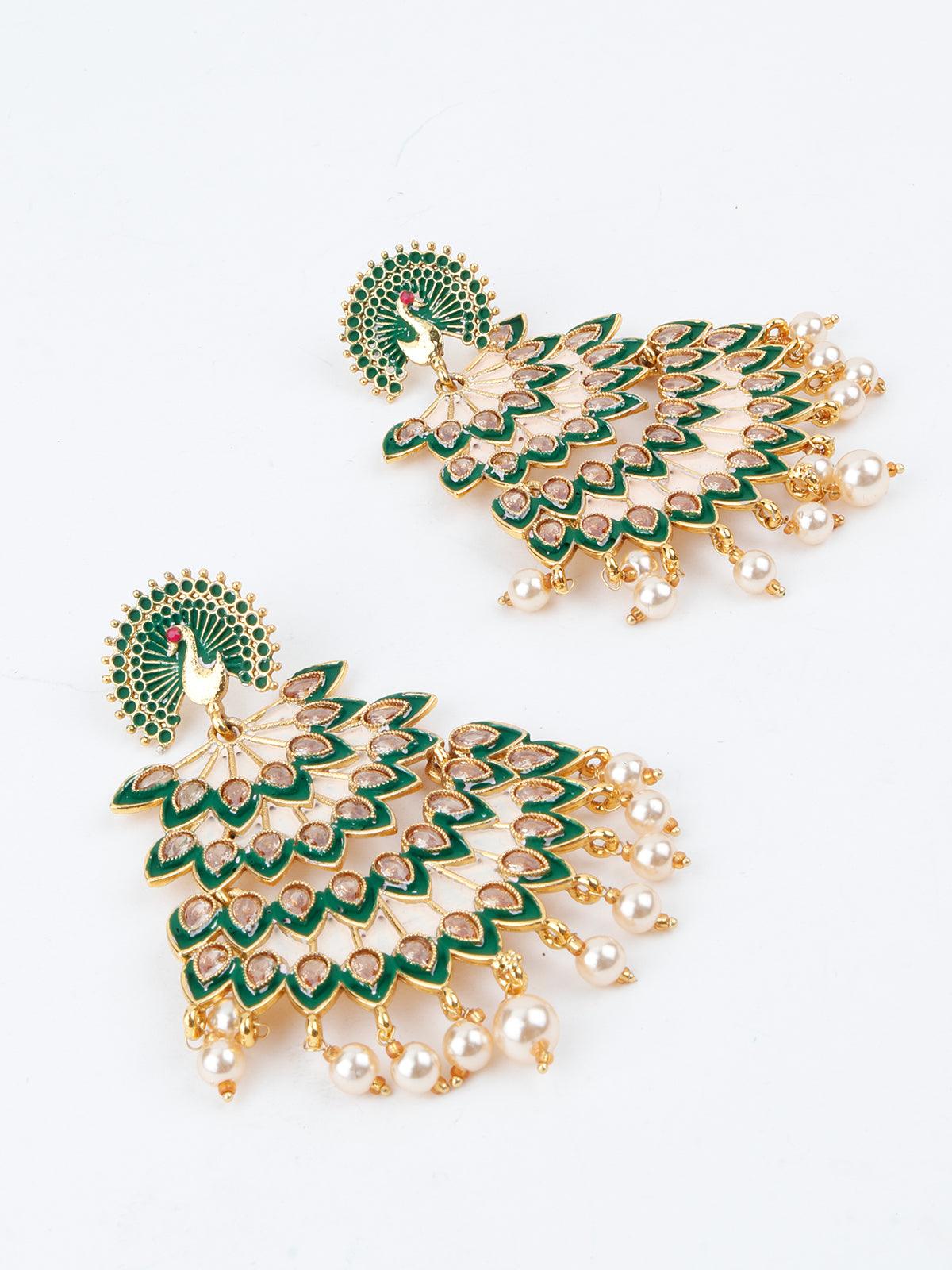 Women's Green Leafy Lovely Dangle Earrings