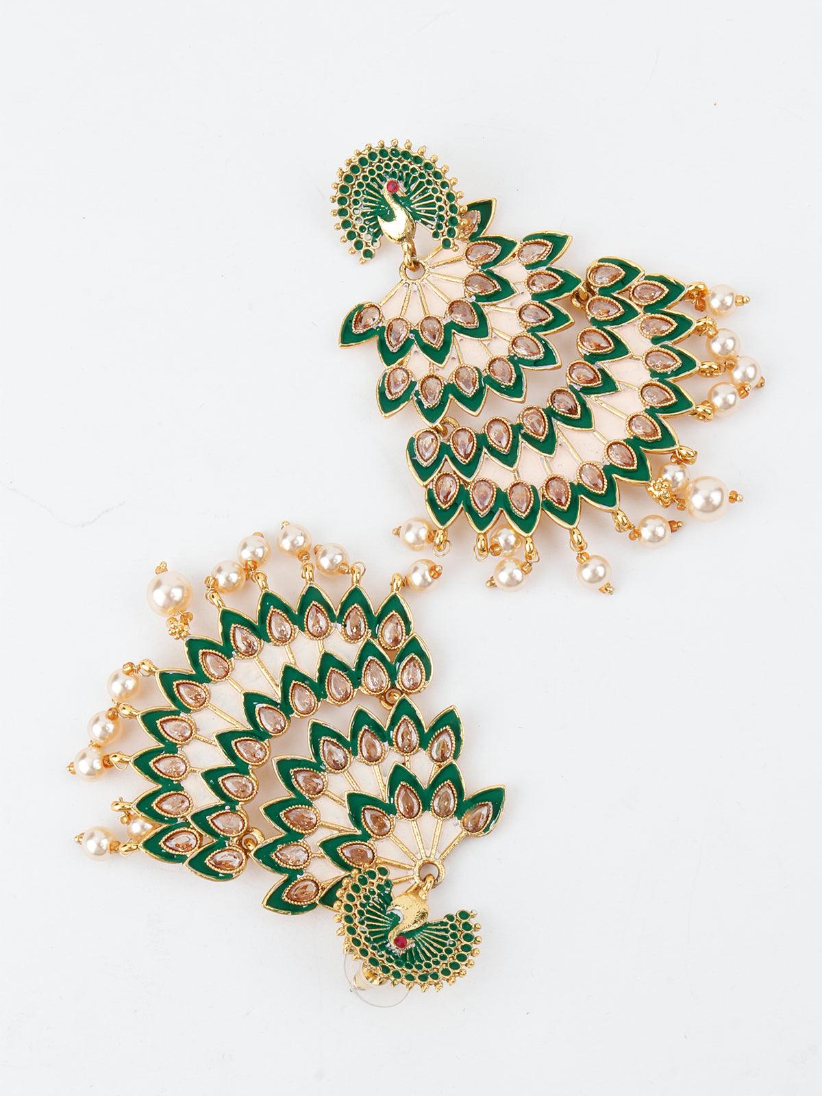 Women's Green Leafy Lovely Dangle Earrings