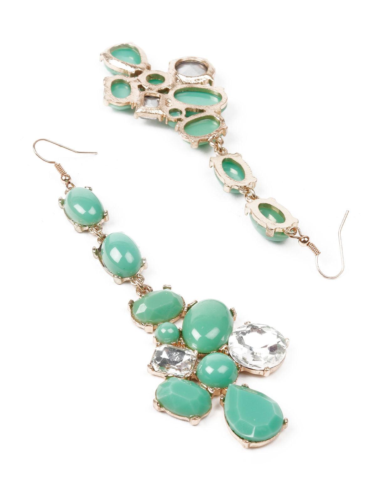 Women's Green Stone Hook Earrin