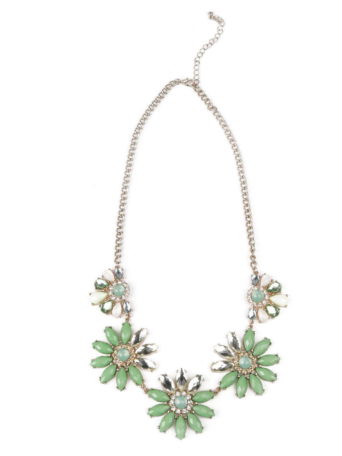 Women's Green Stone Studded Neckpiec