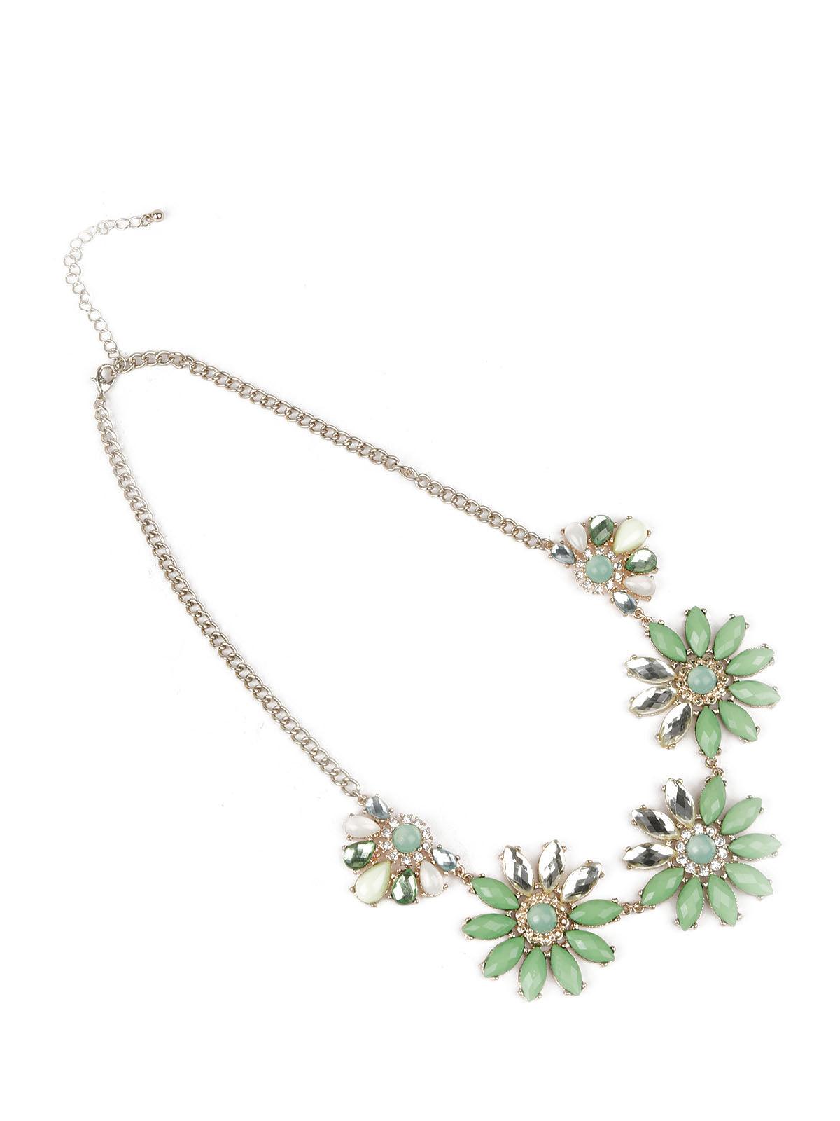 Women's Green Stone Studded Neckpiec