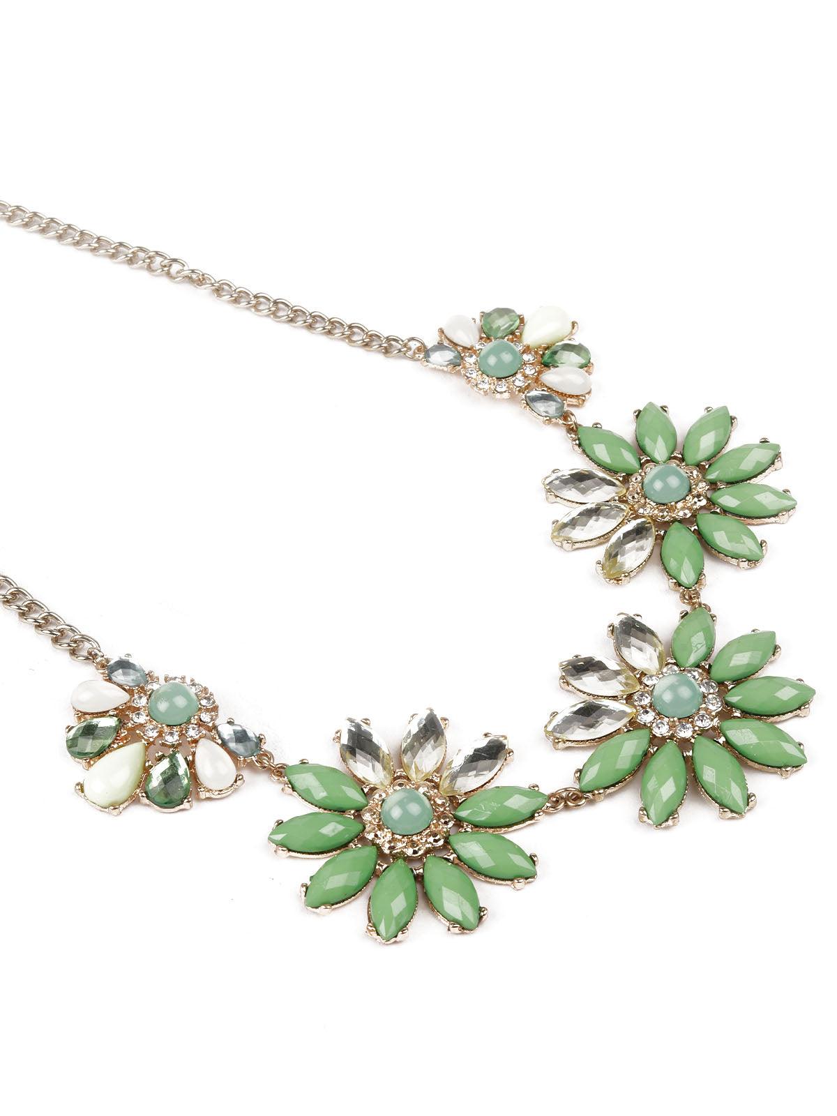 Women's Green Stone Studded Neckpiec