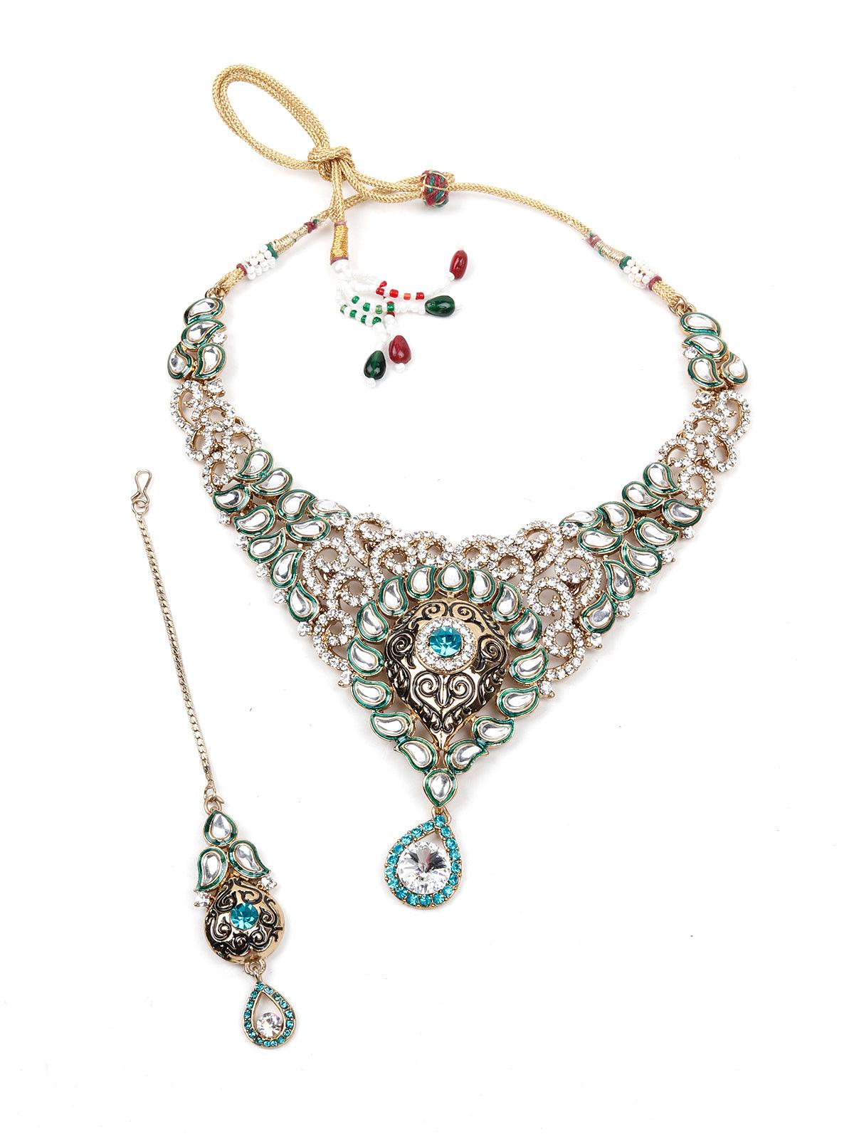Women's Green Stones And Kundan Se