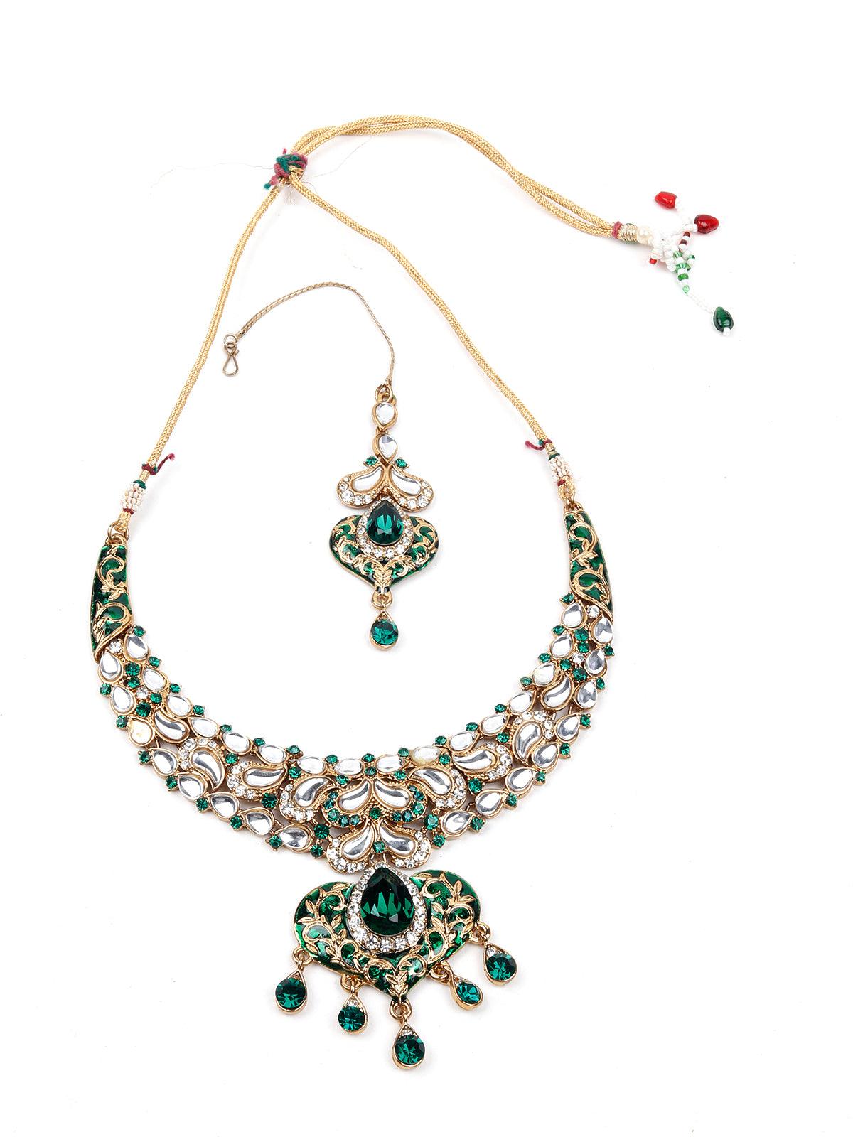 Women's Green Stones And Kundan Se