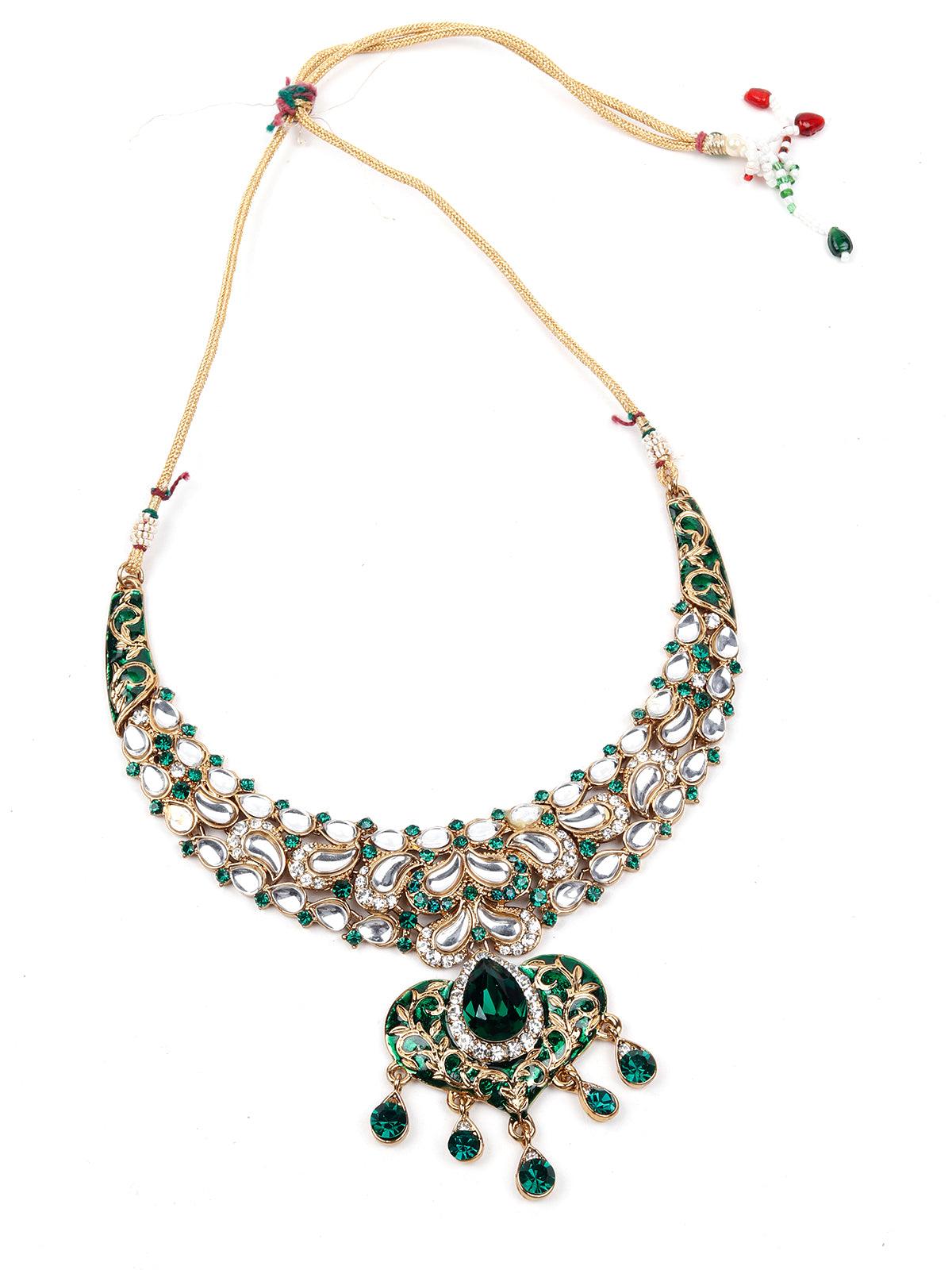 Women's Green Stones And Kundan Se