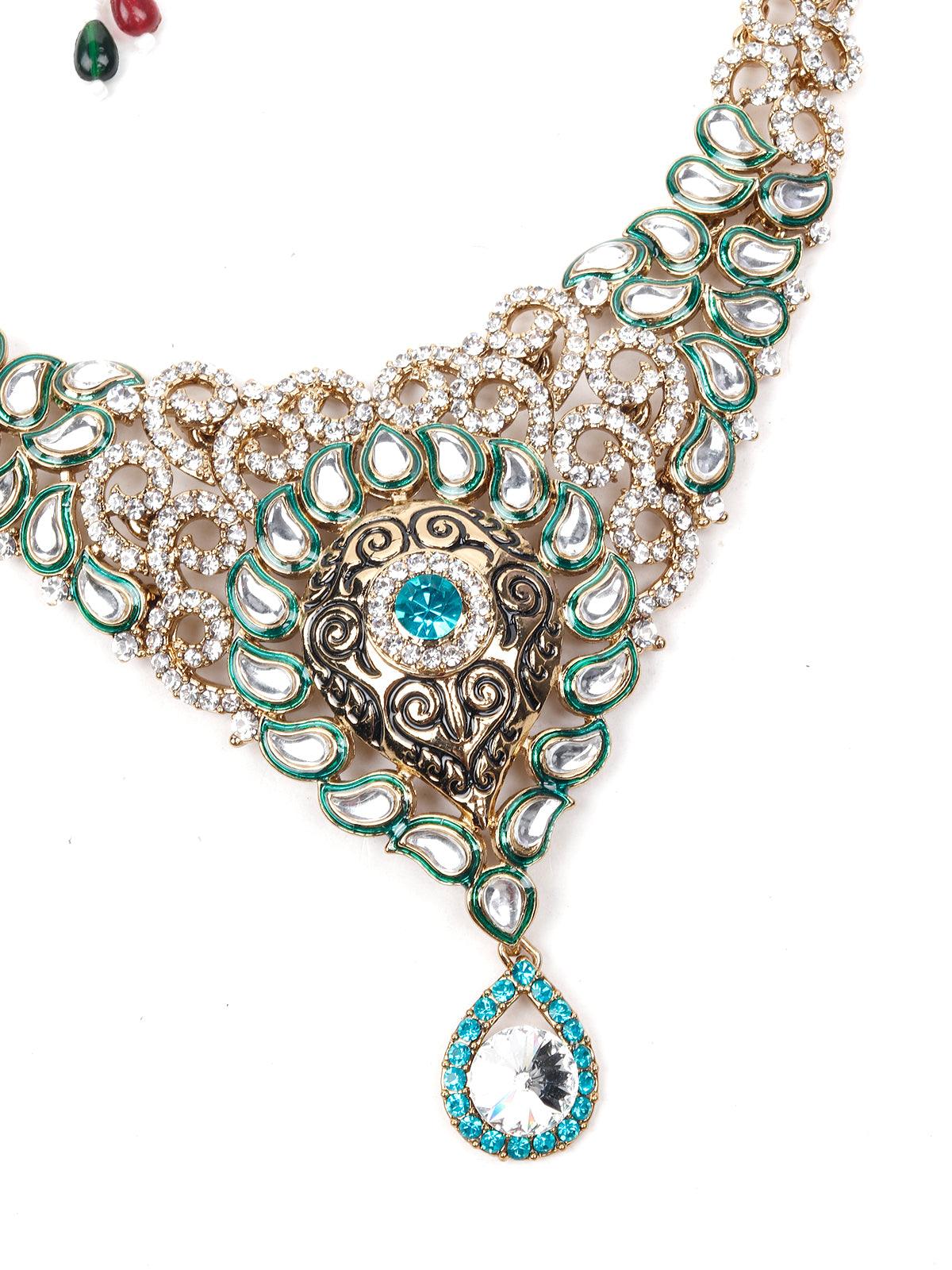 Women's Green Stones And Kundan Se
