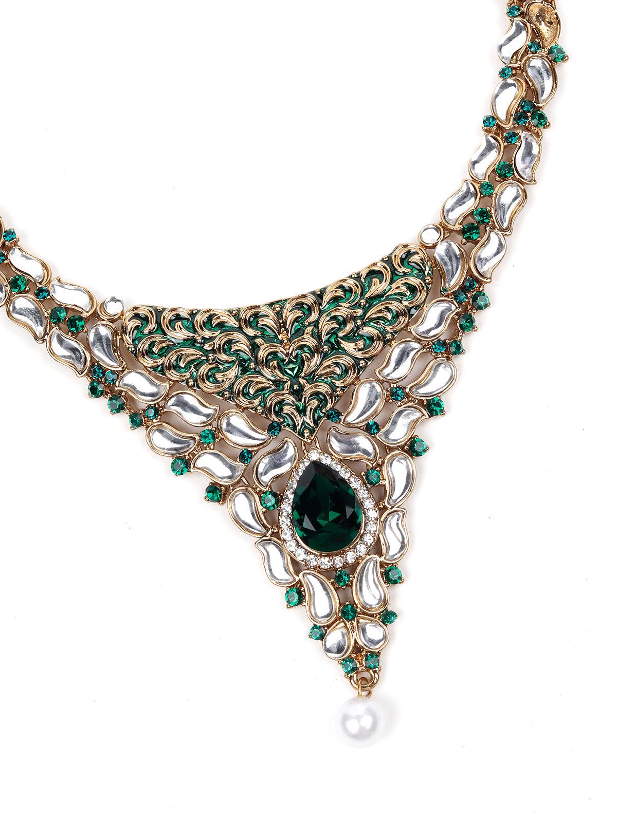 Women's Green Stones And Kundan Se