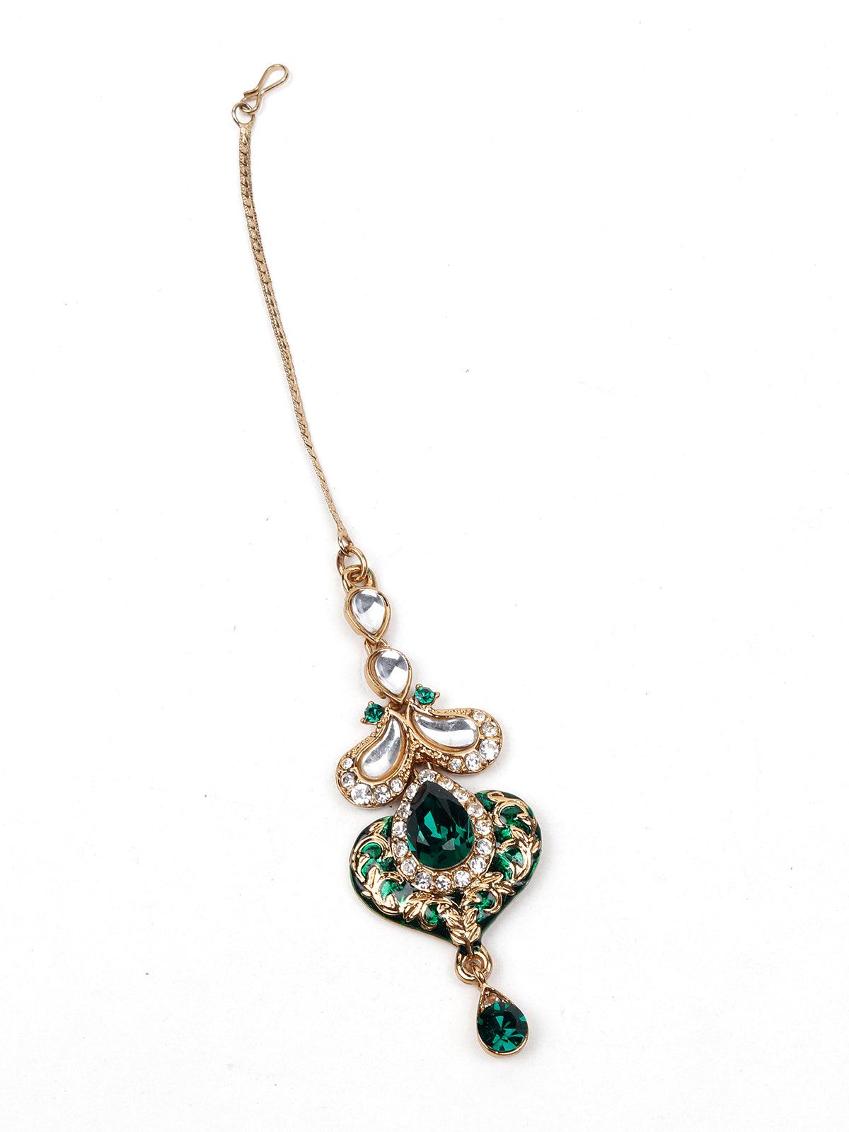 Women's Green Stones And Kundan Se