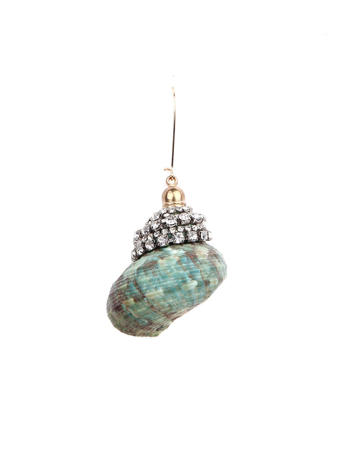 Women's Green Textured Studded Earring