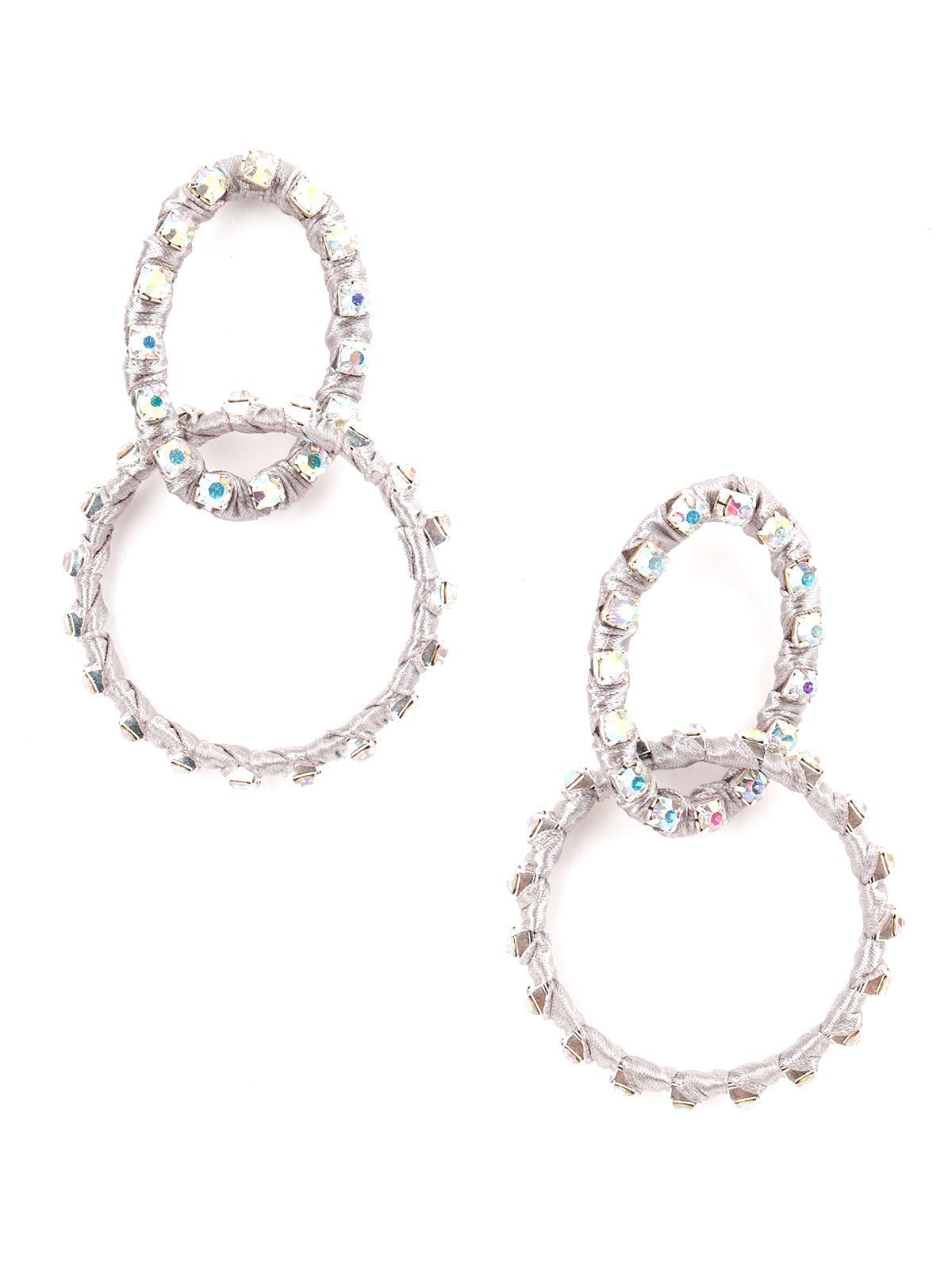 Women's Grey Glitttery Dangle Earring