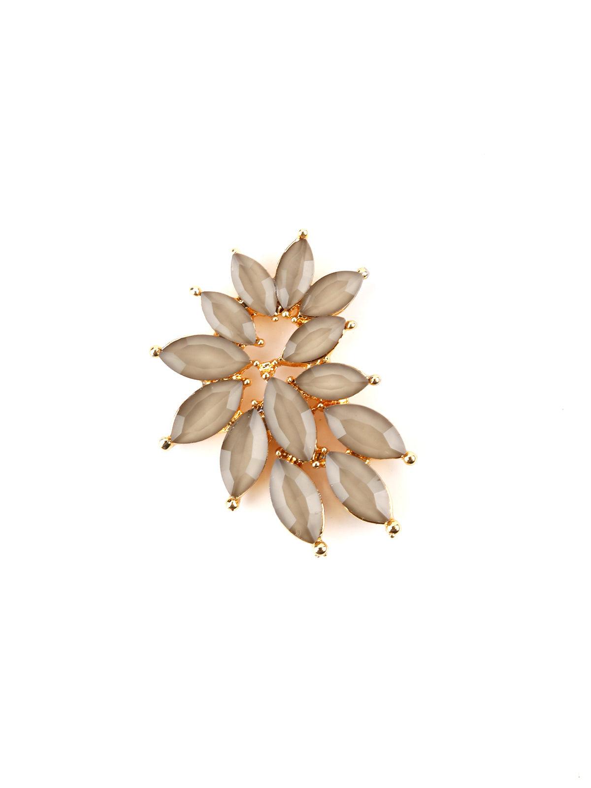 Women's Grey Pretty Floral Stud