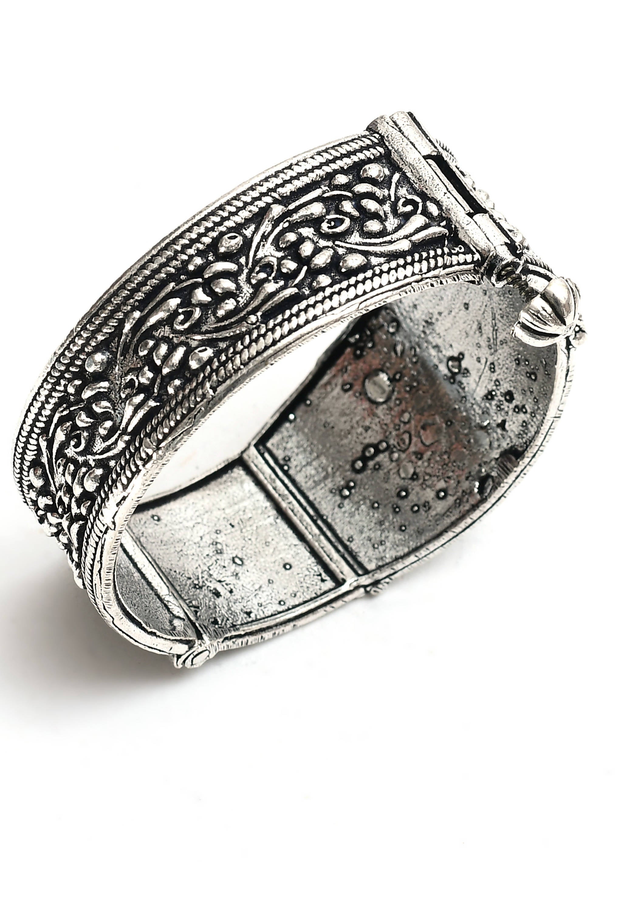 Johar Kamal German Silver Kada Design Bracelet